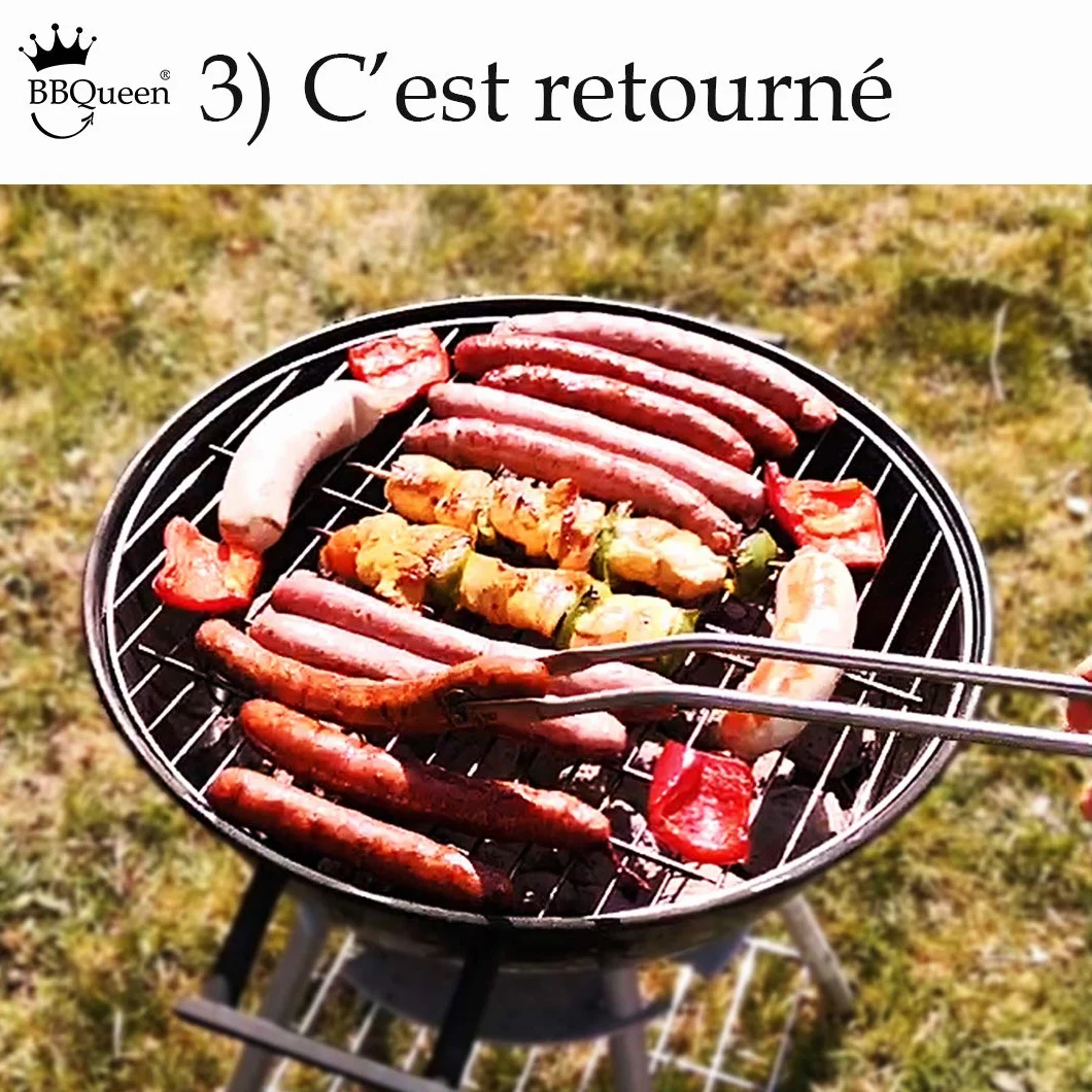 Grande Pince INOX à roulettes Multifonctions pour Barbecue, Taille 50 cm