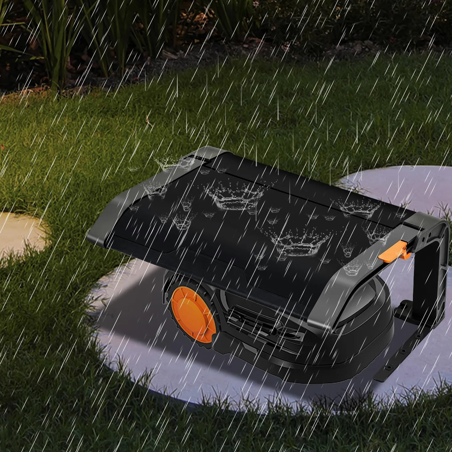 Herrselsam Auvent de protection pour robot tondeuse à gazon, pliable, avec toit et protection UV, idéal contre la pluie et la grêle, dimensions 72 x 56 x 36 cm