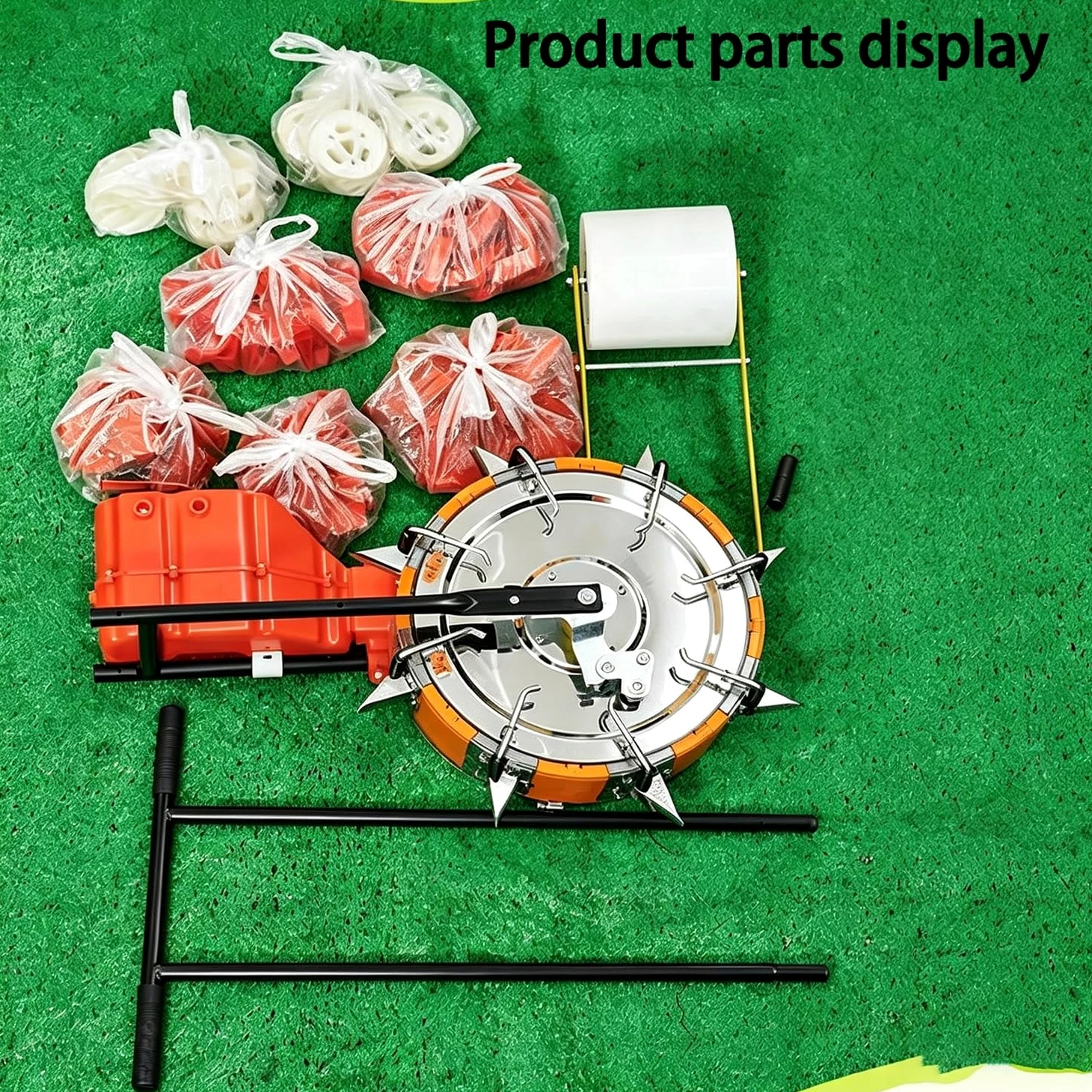 Semoir Manuel, Semoir De Jardin Multi-Orifices, 16 Disques De Semis, Espacement De Semis Réglable, Construction Robuste en Acier Inoxydable, pour Coton, Haricots Mungo Et Soja