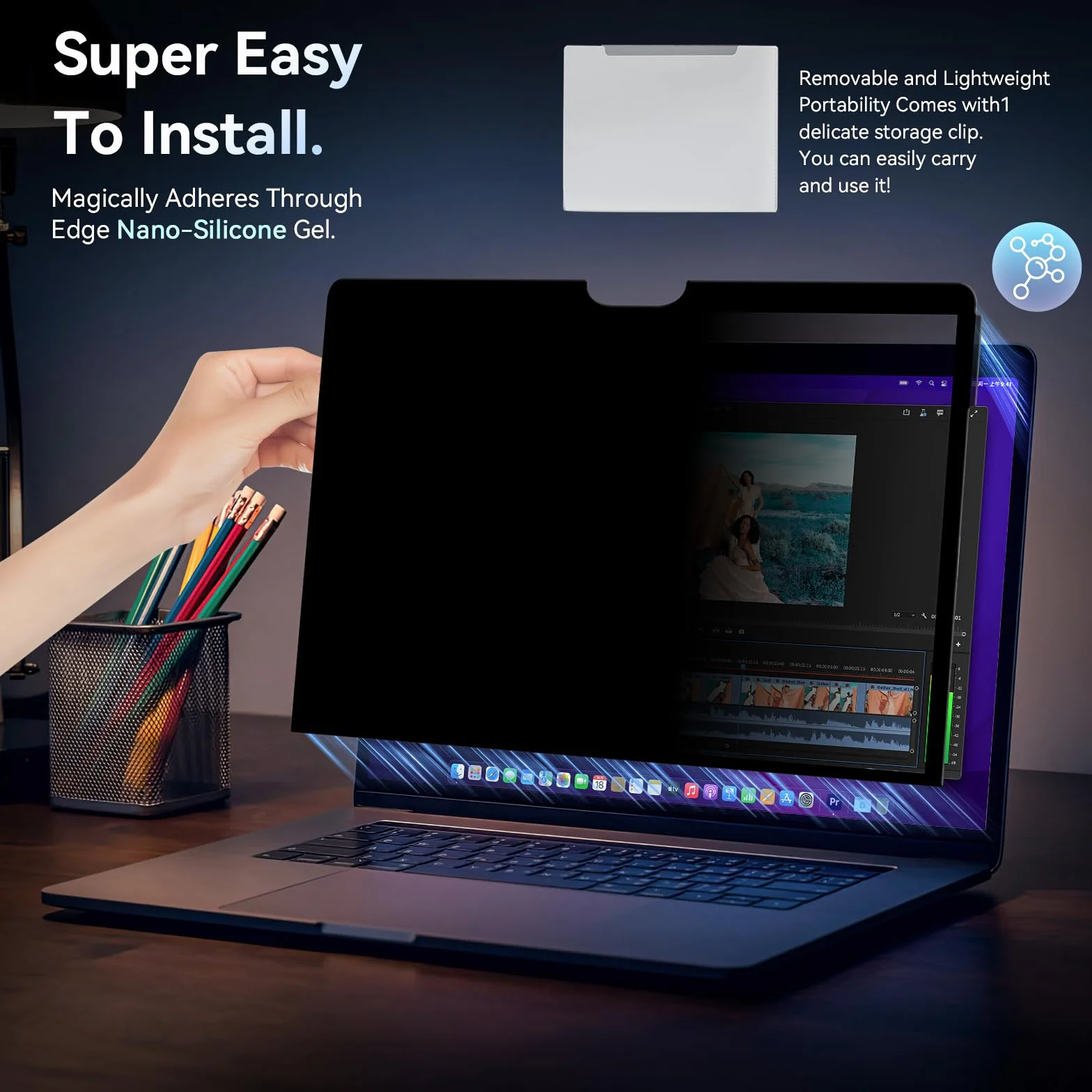 Filtre de Confidentialité MacBook Air 13" 2018-2021 M1 MacBook Pro 13 Pouces 2016-2022 M1 M2 Anti Espion Lumière Bleue