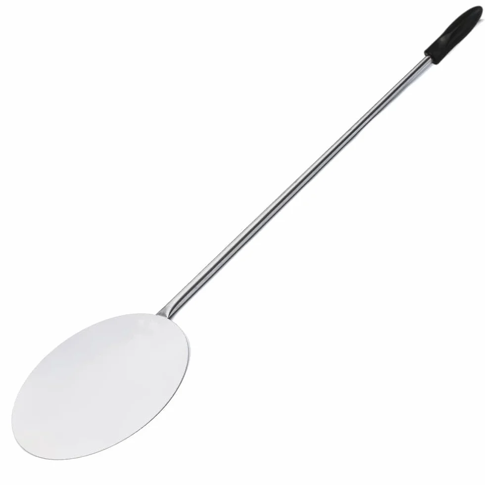 GIEMME Lot 5 Pelles à Pizza Ø30cm Inox Professionnel Manche 82 cm Pelle ronde Ø22 cm Brosse orientable Poils en laiton