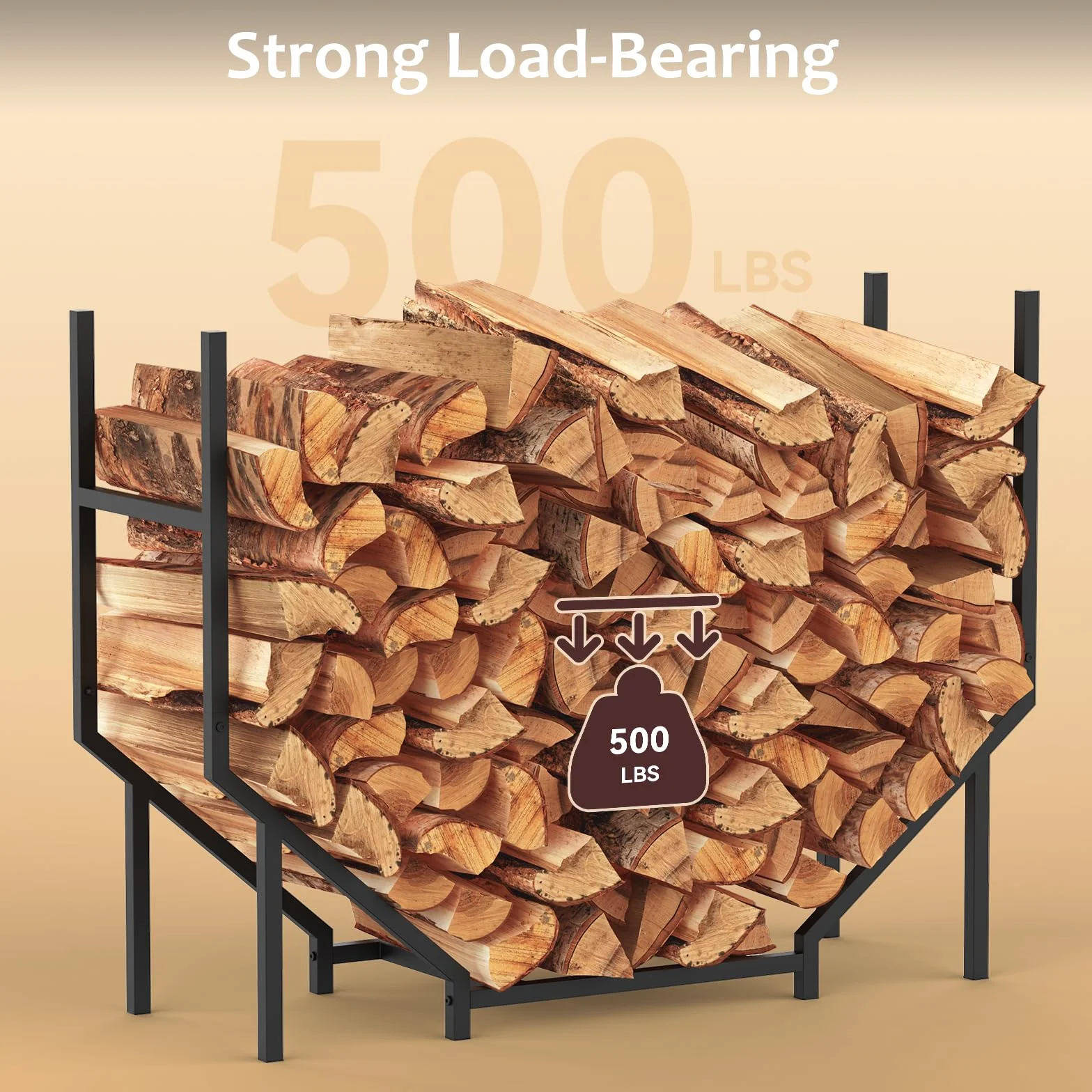 CADUKE Range-bûches d'extérieur 1 m - Support de bûches en métal pour cheminée - Empileur et organiseur de bois