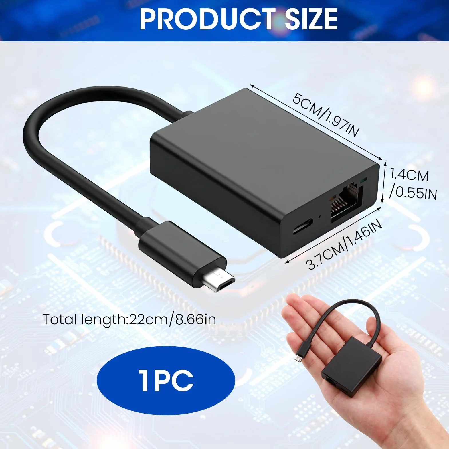 Adaptateur Ethernet USB vers RJ45 100 Mbit/s pour Fire TV Stick, Firestick 4K, Chromecast, Google Home Mini, Noir