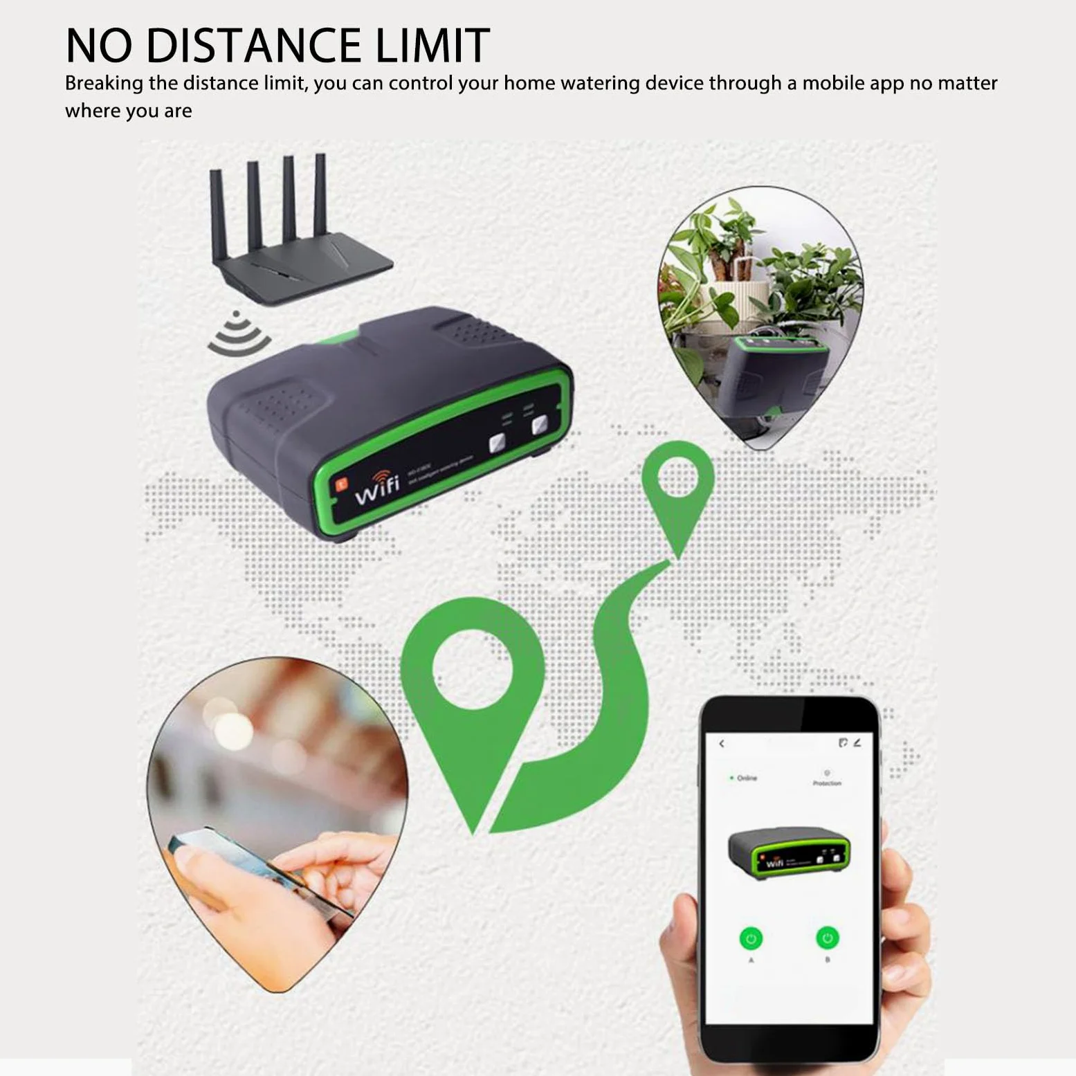Aramox Système D'arrosage Automatique à Double Pompe Intelligent pour Jardin de Balcon avec Un Faible Bruit et Un Contrôle WiFi pour Le Potager Intérieur ou Les Plantes en Pot