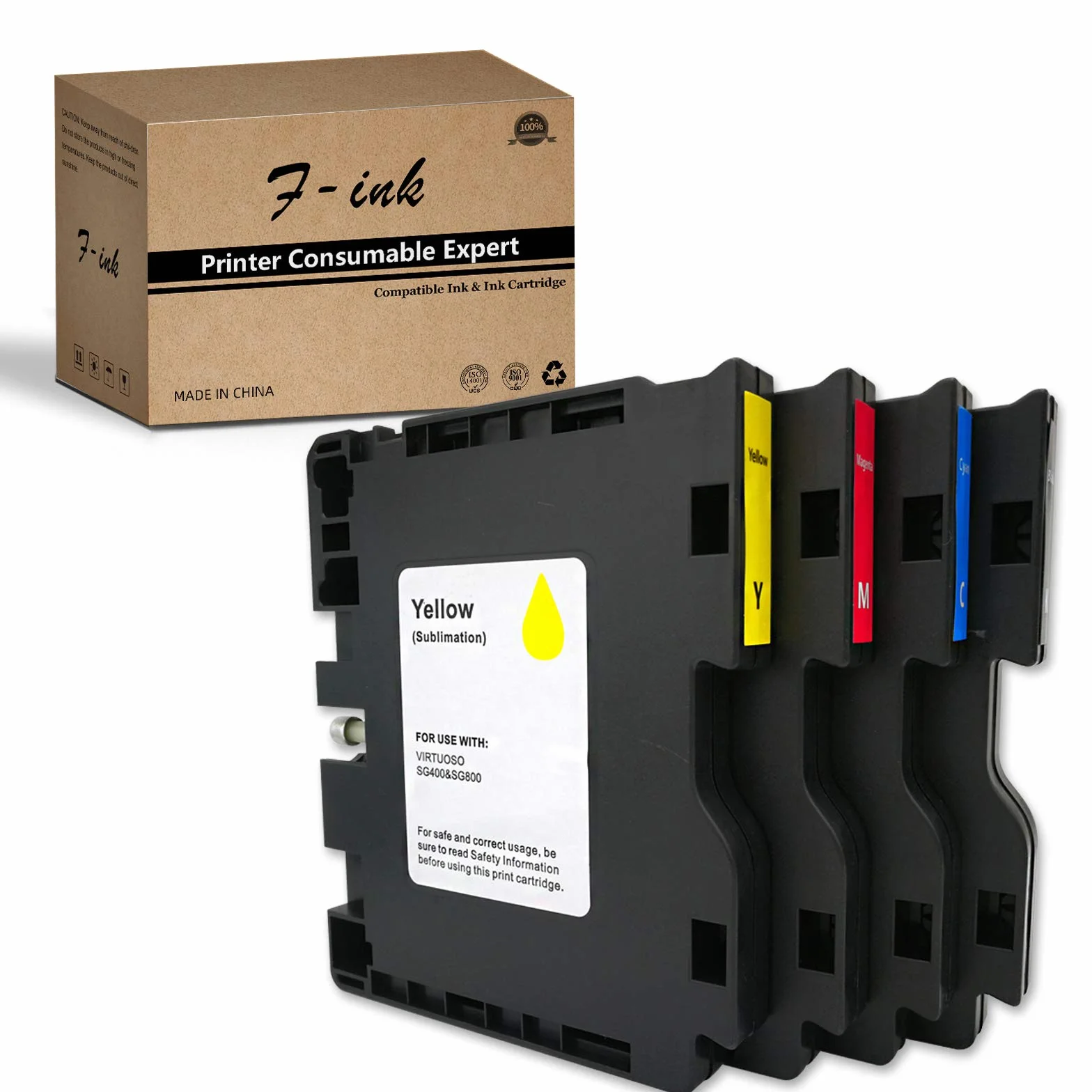 Lot de 4 cartouches d'encre à sublimation compatibles Sublijet Sawgrass Virtuoso SG400 SG800