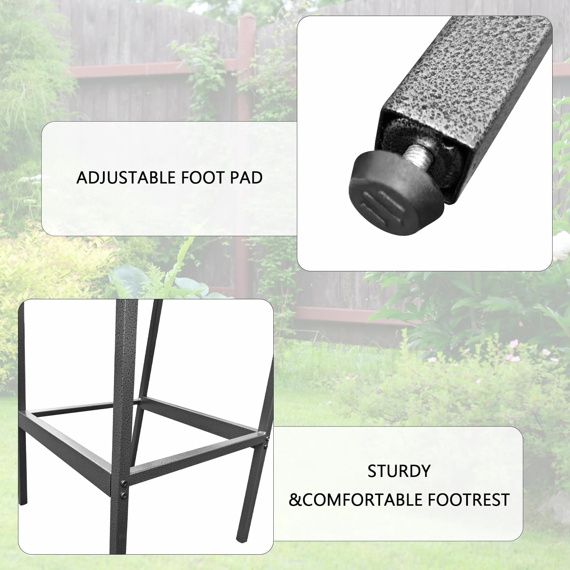 Ensemble de bar d'extérieur M Bel-Set avec table 139,7 cm et 2 tabourets, barre en métal