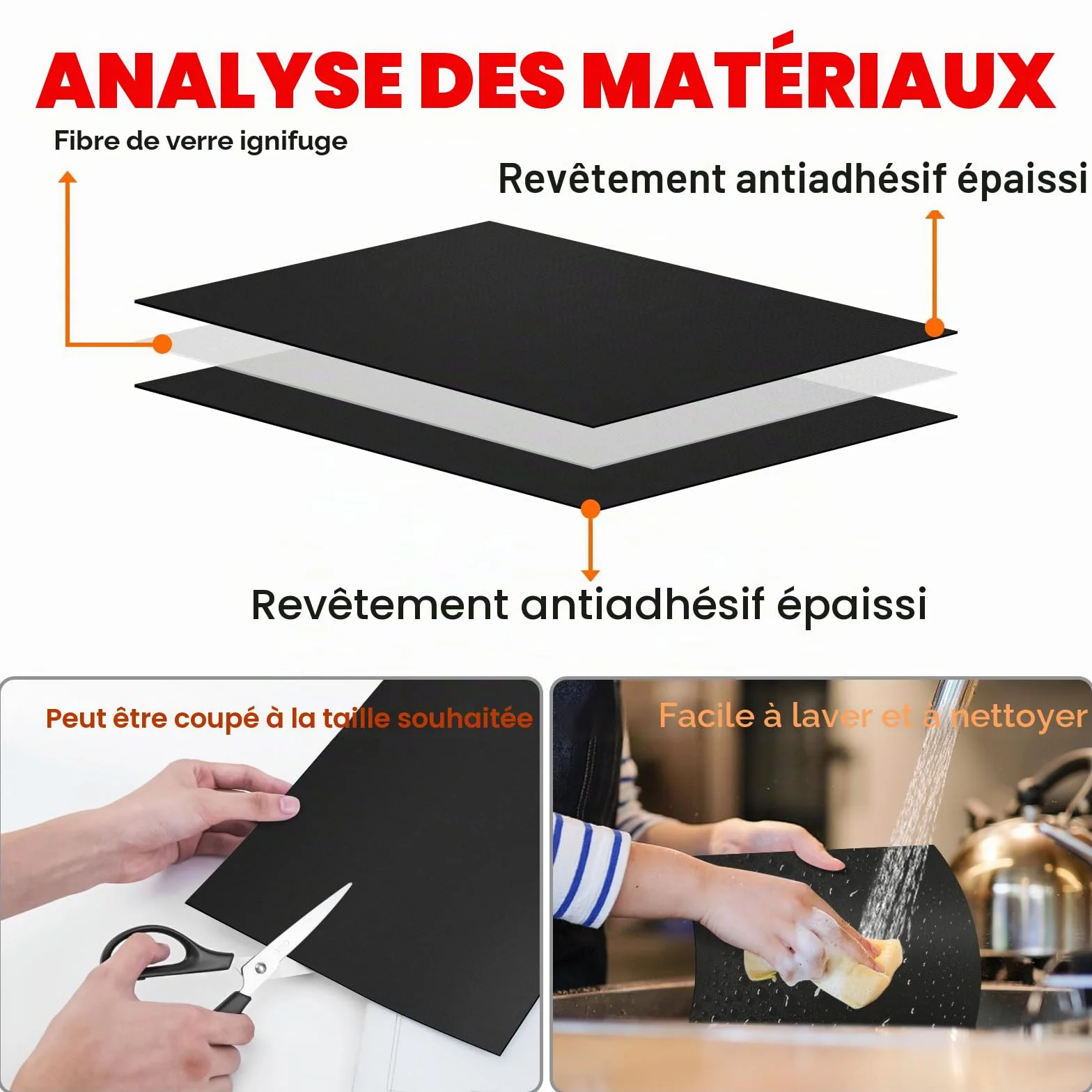 SPGOOD Lot de 5 Tapis de Cuisson pour Barbecue 40 x 32 cm Anti-adhérent sans PFOA Résiste à 260 °C
