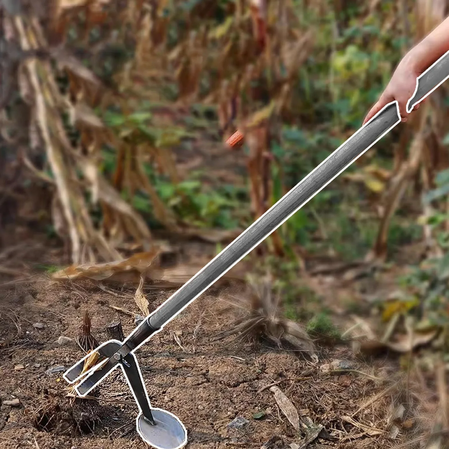 Extracteur de plantes – Outil à fort effet de levier pour déraciner les arbustes envahissants, les vignes et les plantes épineuses avec poignée robuste de 148,1 cm pour racines profondes