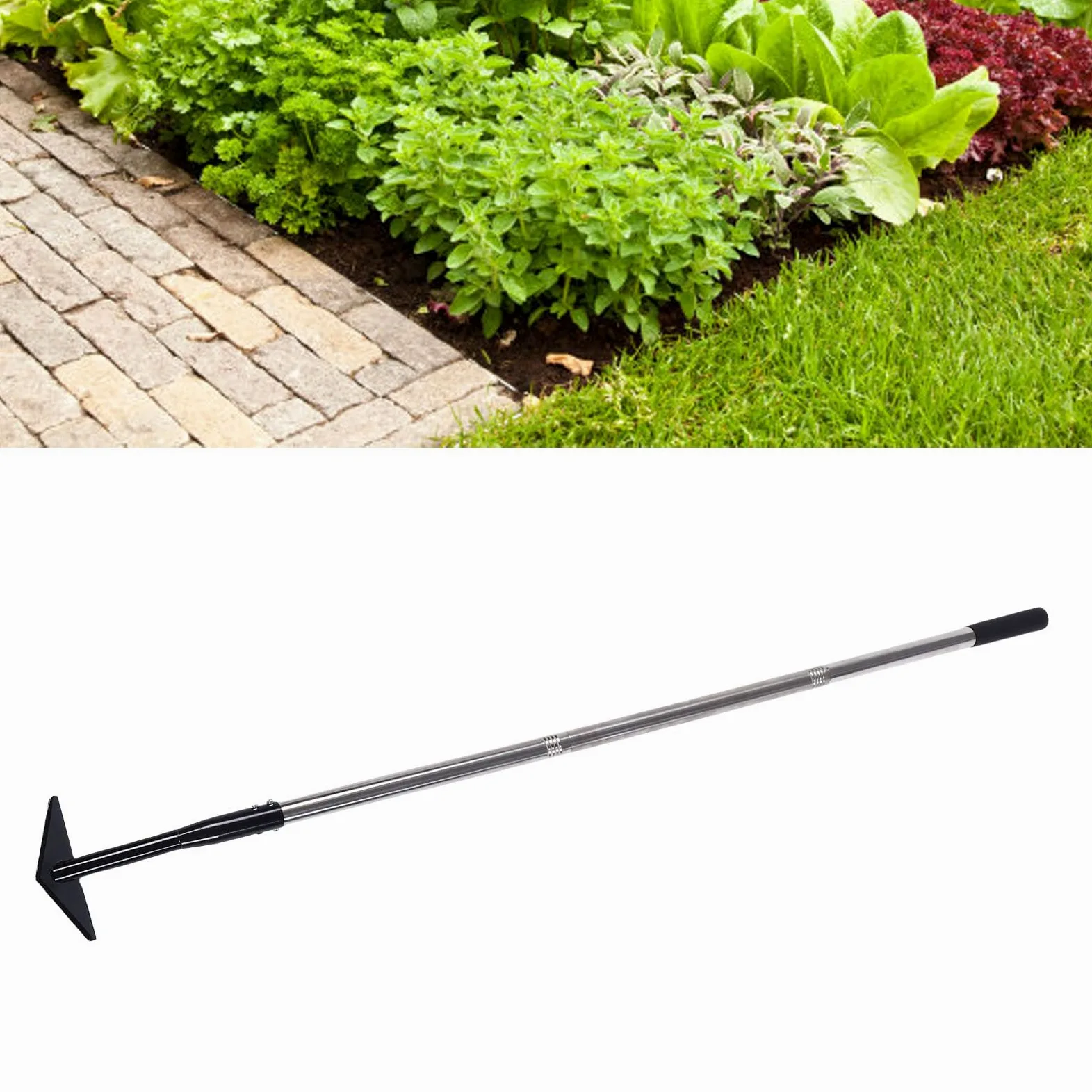 Buachois Sarcloir Triangle Pointe Effilée, Tête Amovible Manche Réglable 145 cm Acier Carbone pour Désherbage et Préparation Sol Jardin