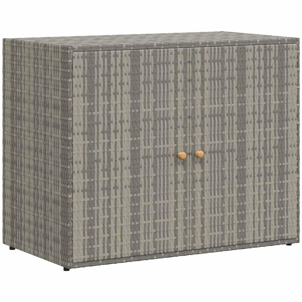 Armoire de rangement jardin Résine tressée Gris 100x55,5x80 cm