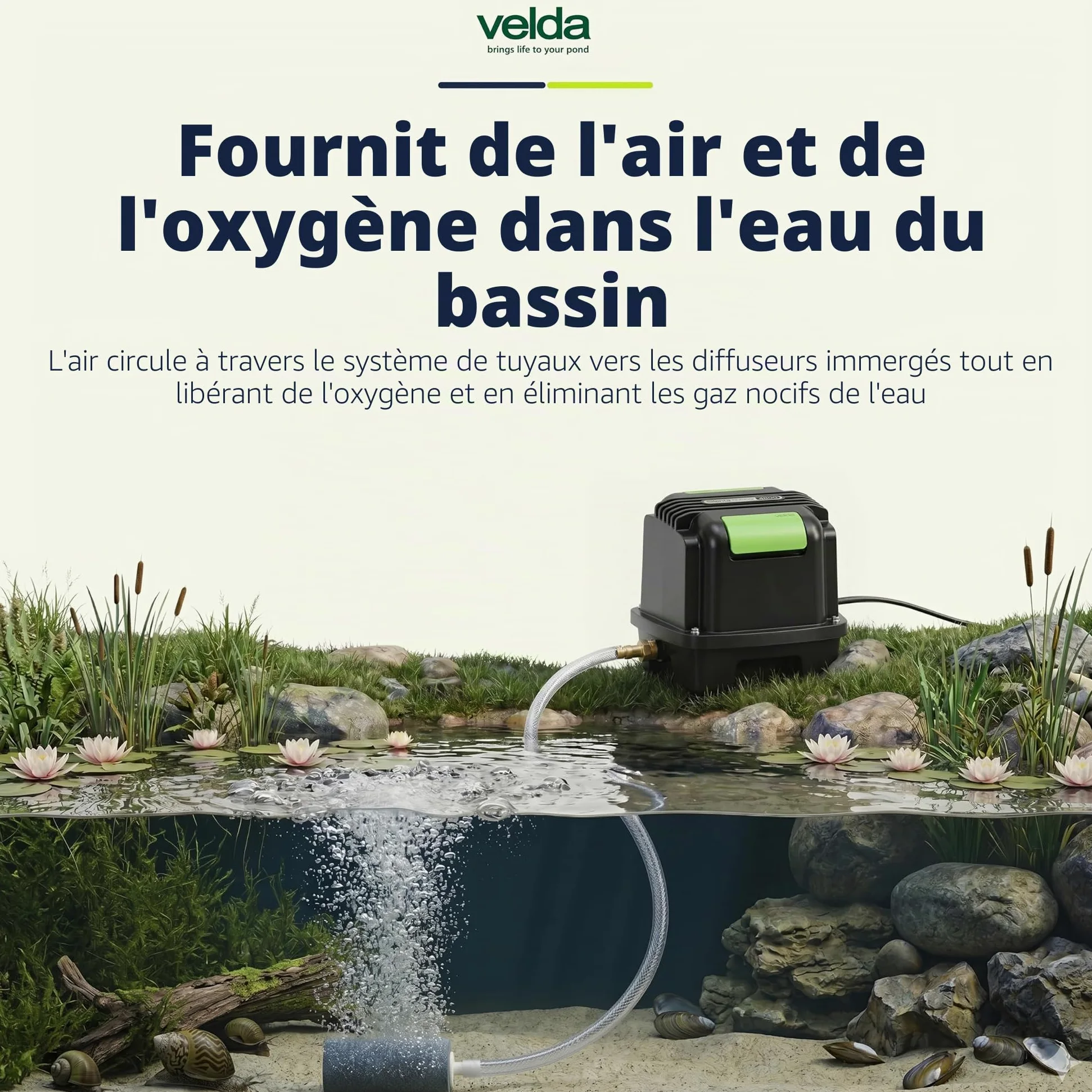 Velda, aérateur complet pour bassin d'agrément, Silenta Pro 4800, 125098
