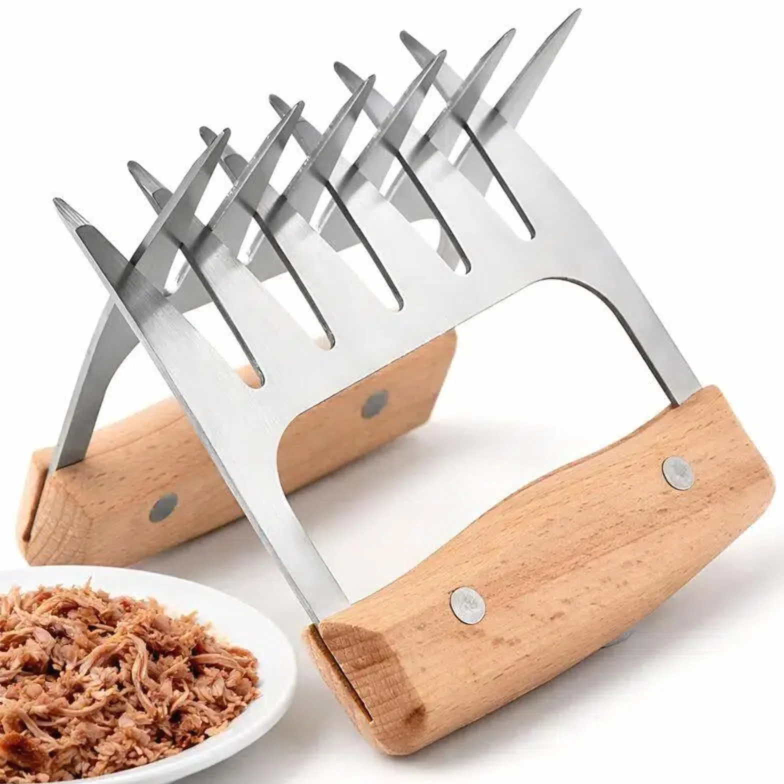 Lot de 2 griffes d'ours BBQ en acier inoxydable, outils professionnels pour poulet steak porc - Accessoires barbecue