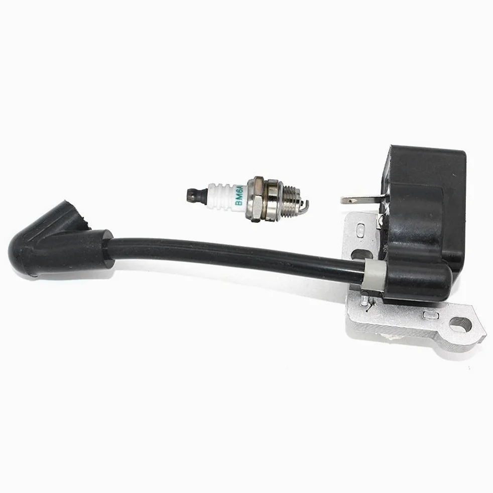Module d'allumage avec Bougie d'allumage BM6A pour Homelite Ryobi Tondeuse débroussailleuse Taille-haie élagueuse Coupe-Bordures 850108001 850108002