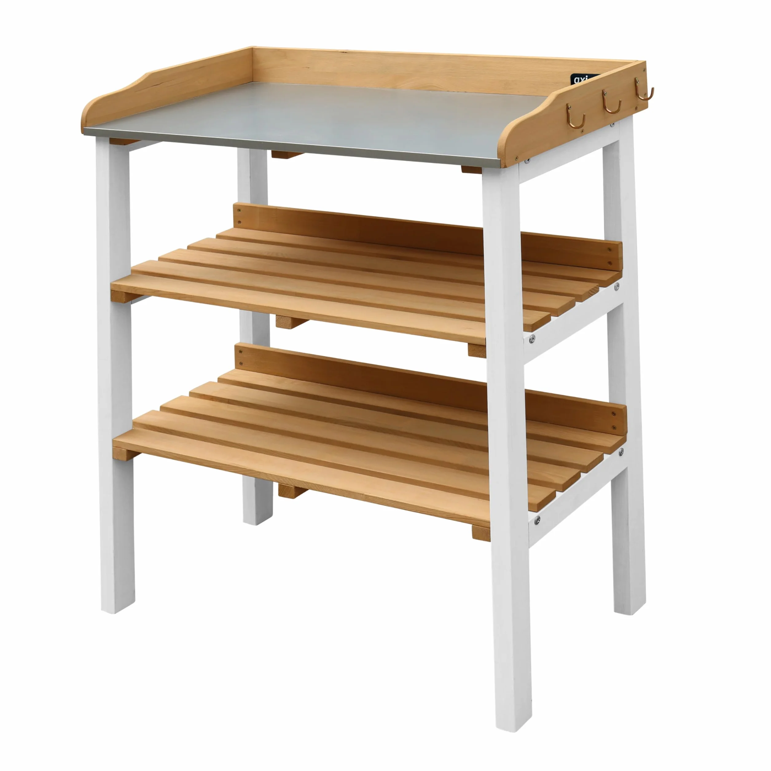 AXI Table de Rempotage avec Étagère de Rangement en Bois Marron & Blanc pour Extérieur
