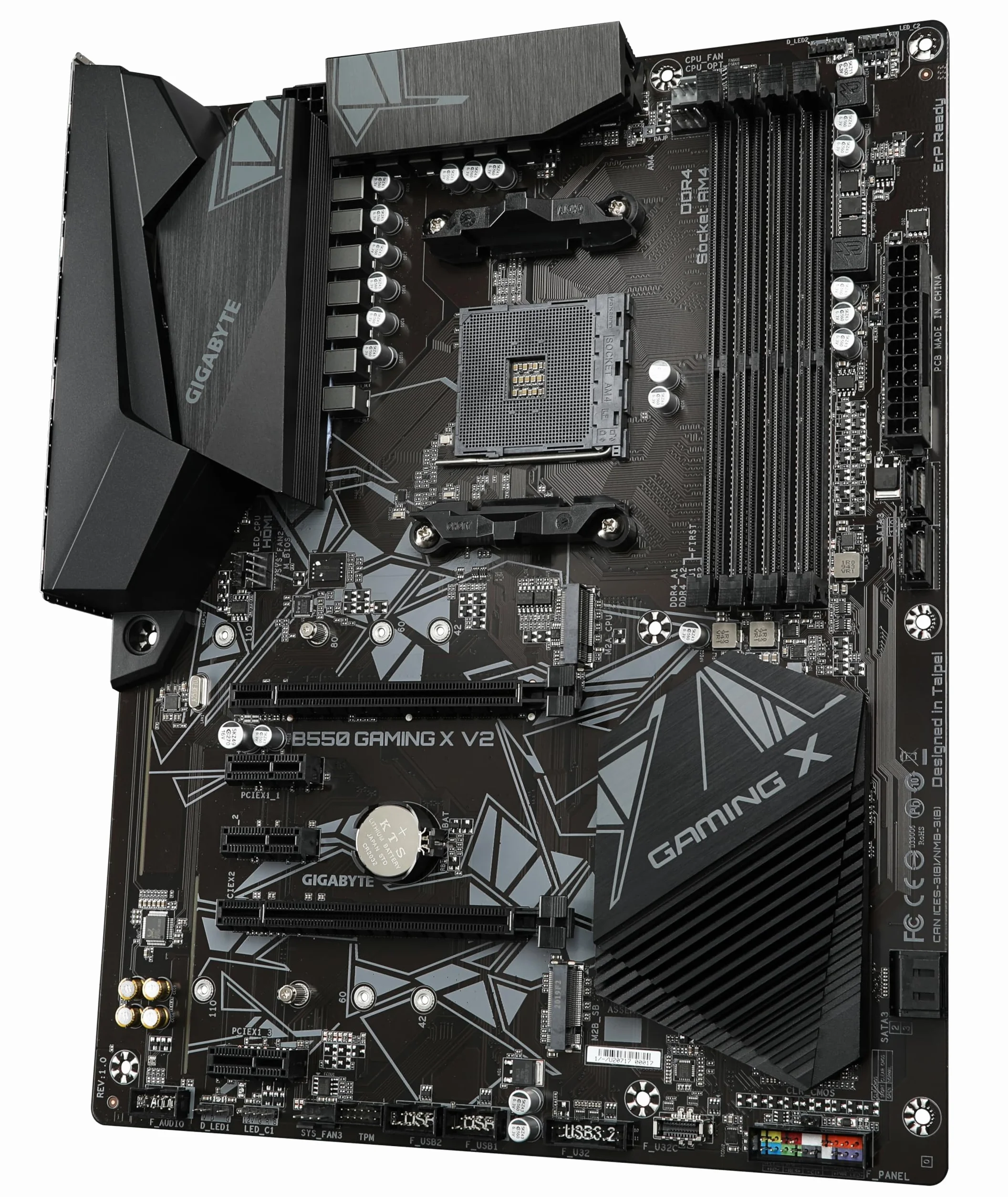 GIGABYTE B550 Gaming X V2 Carte mère AMD Ryzen 5000 VRM 10+3 Phases DDR4 4733 MHz PCIe 4.0 M.2 LAN 1GbE USB 3.2 Gen 2