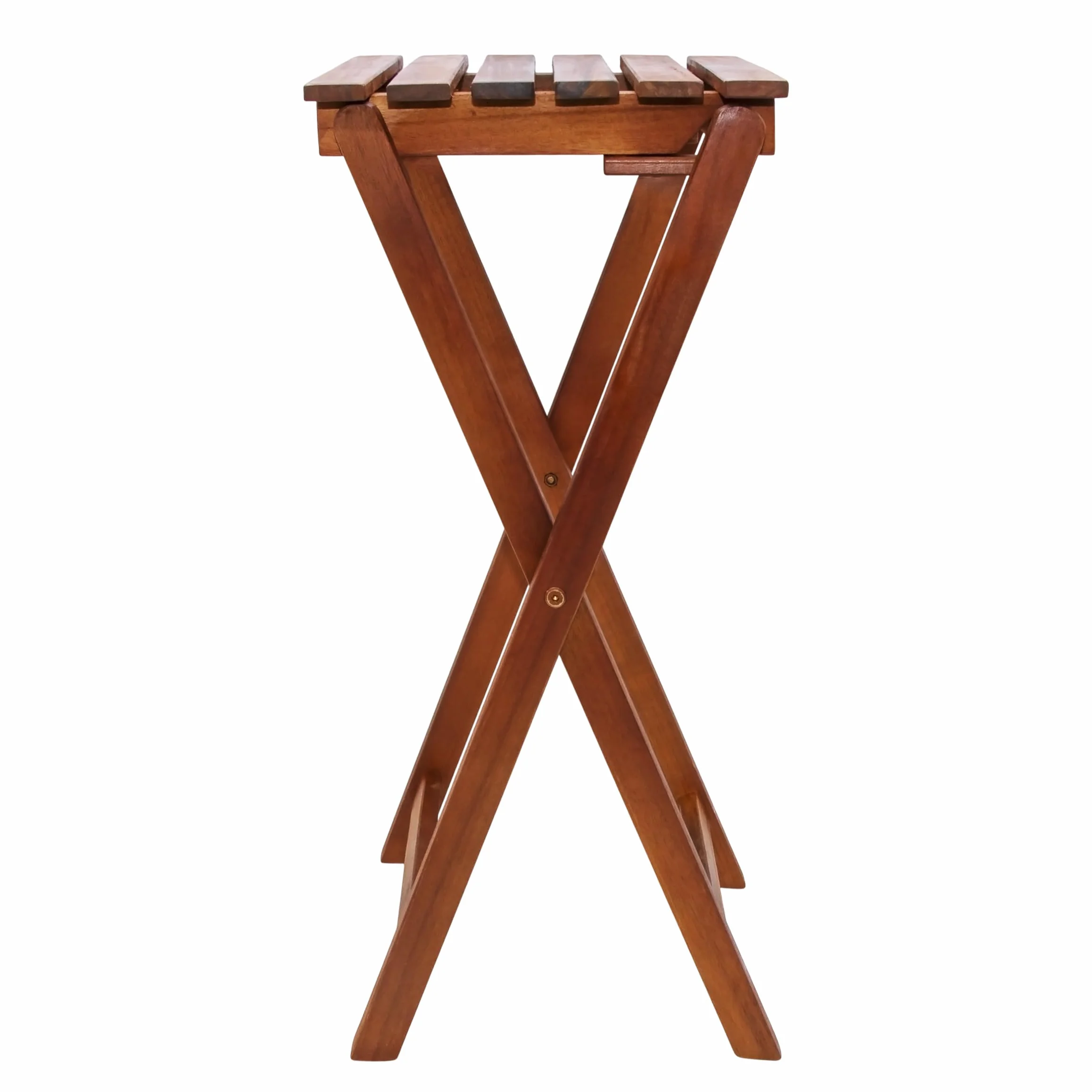 Spetebo Tabouret pliant en bois d'eucalyptus 62 cm - Tabouret de jardin