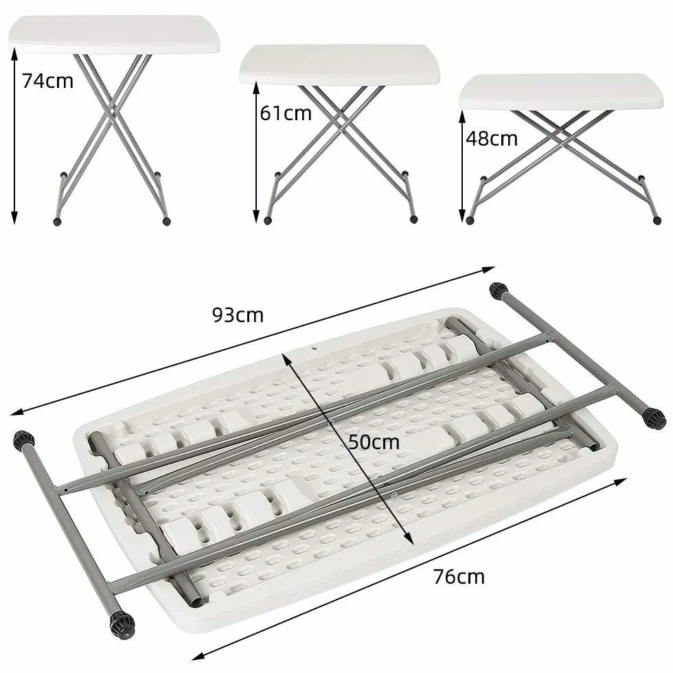 Table Pliante Plastique Hauteur Réglable Intérieur Extérieur