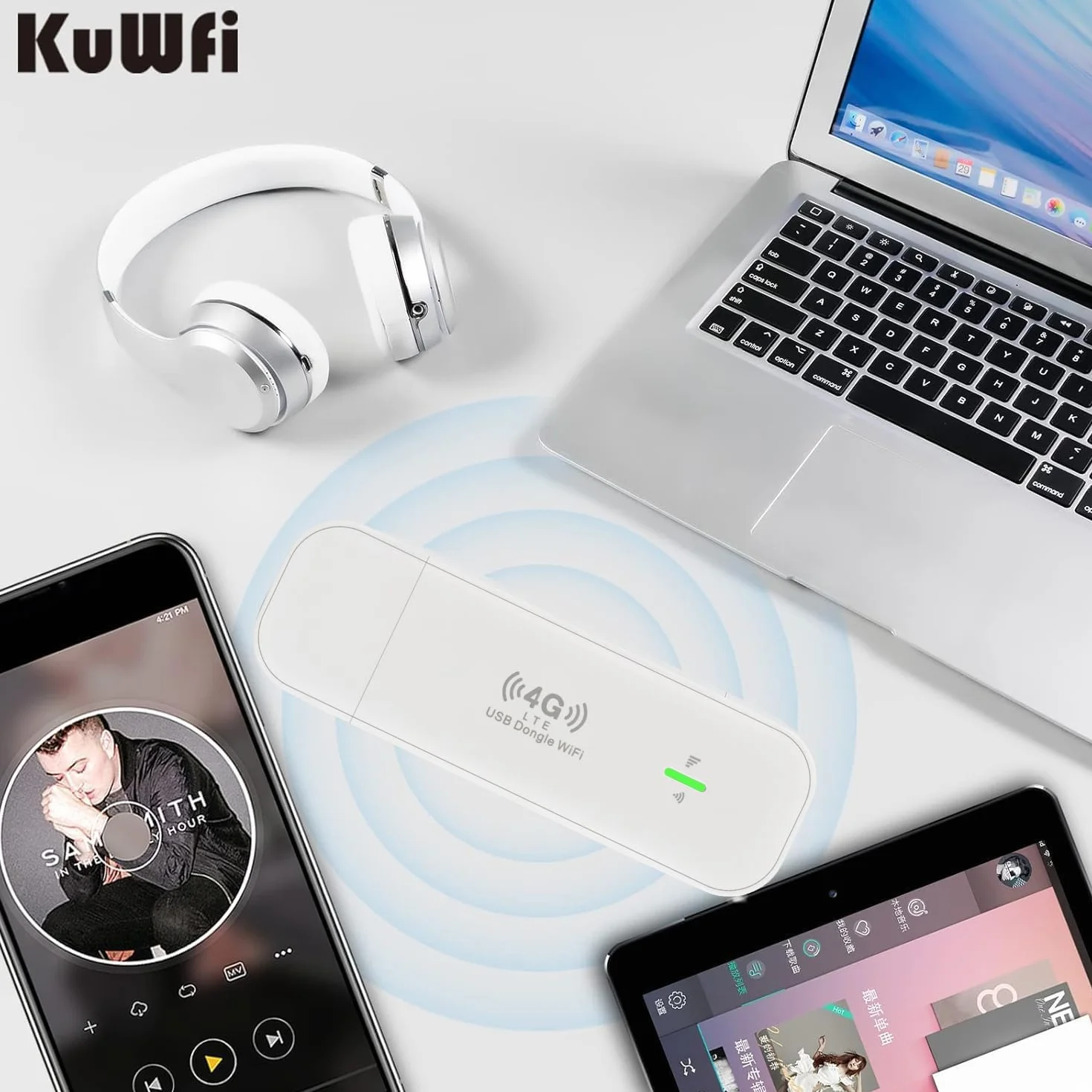KuWFi Clé Internet 4G 150 Mbps, Modem USB LTE, Adaptateur Réseau