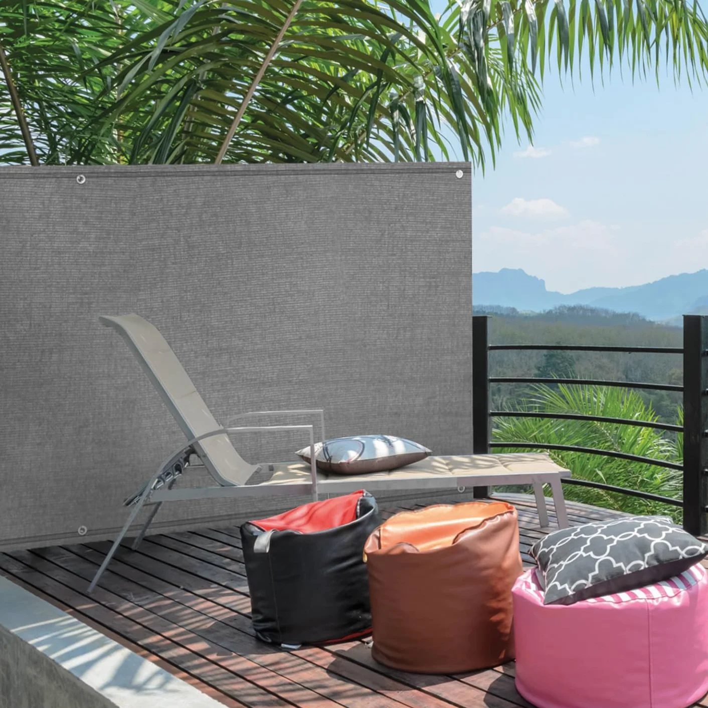 Brise Vue renforcé 1,5 x 10 M Gris Clair 220 GR/m² Luxe Pro