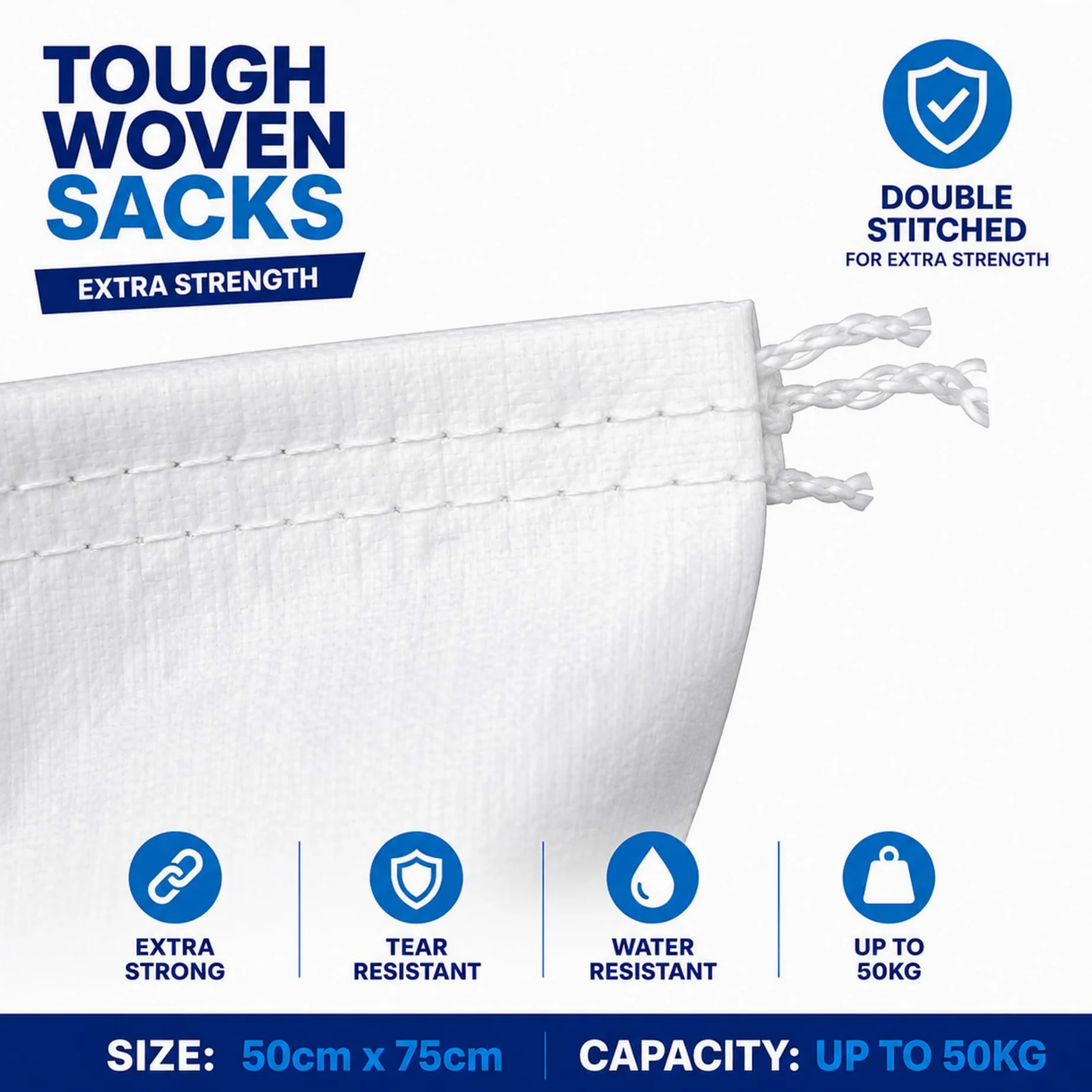 100 x résistant en polypropylène tissé gravats Builder Sacs Sacs 55,9 x 76,2 cm
