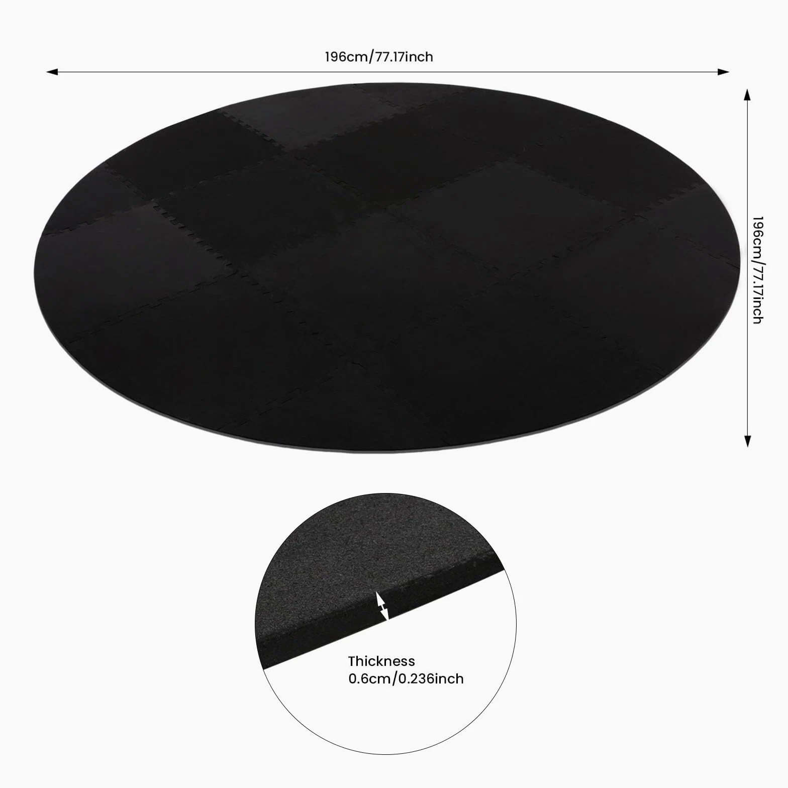 Tapis de Sol Rond pour Spa de 196 cm, Tapis de Protection de Sol pour Spa extérieur, Coussin Anti-dérapant et imperméable en Mousse EVA, Tapis de Protection de Sol pour Bassin