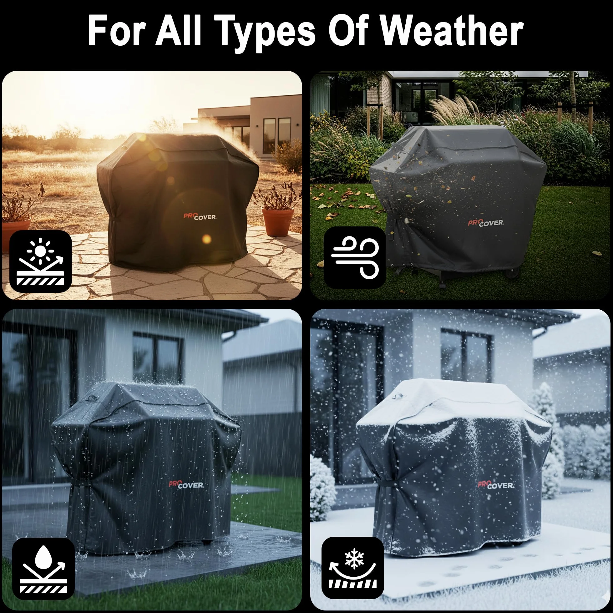 Housse Professionnelle pour Barbecue Extérieur Imperméable 132x112x66cm