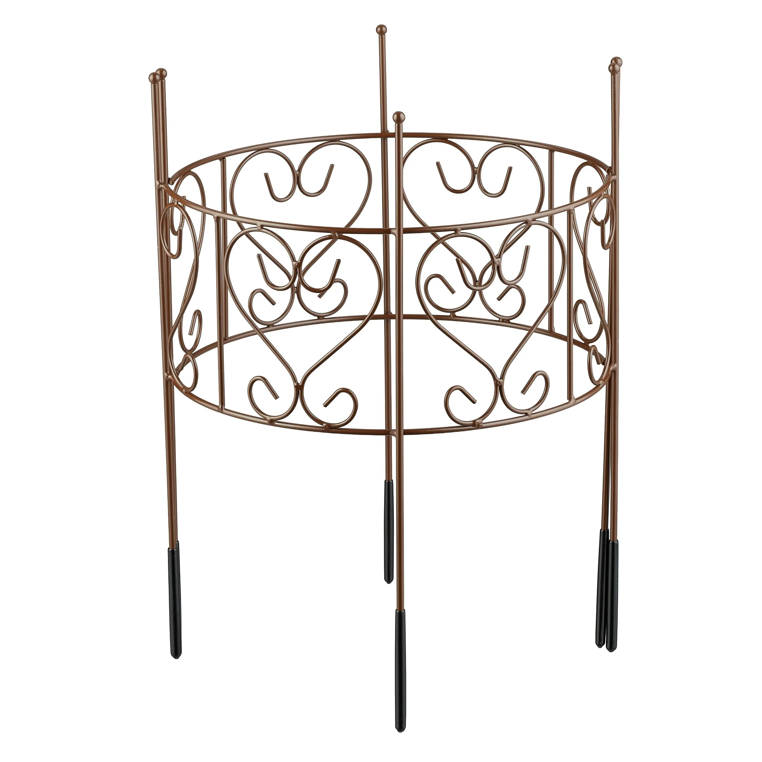 Relaxdays Tuteur Demi-Cercle, Lot de 2, Support Plantes Semi-Circulaire Fleurs et Plantes, hxl: 41,5x31 cm, Acier, Brun