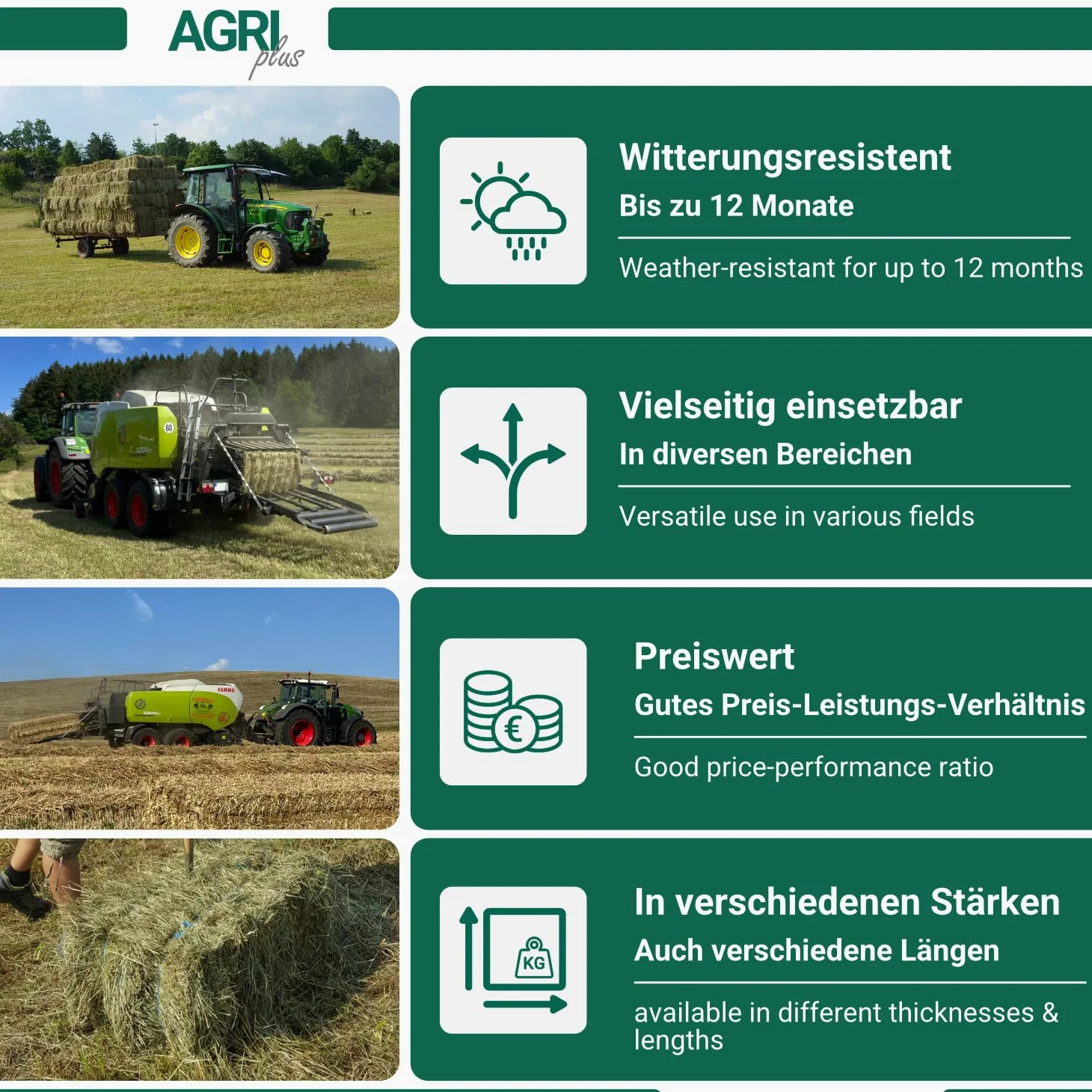 AGRI plus Lot de 2 fils à nouer en sisal écologique de 2700 m - Fil de récolte - Épaisseur : 150 m/kg - Résistant aux intempéries - Cordon de serrage