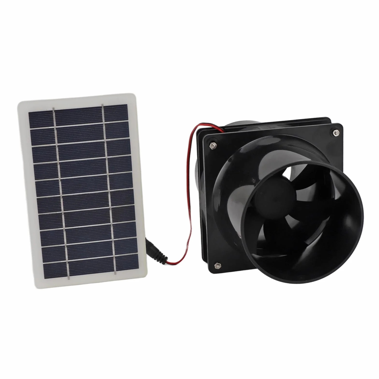 Jeanoko Ventilateur D'extraction Solaire 10 W 12 V pour Tuyau Rond avec Panneau Solaire ABS