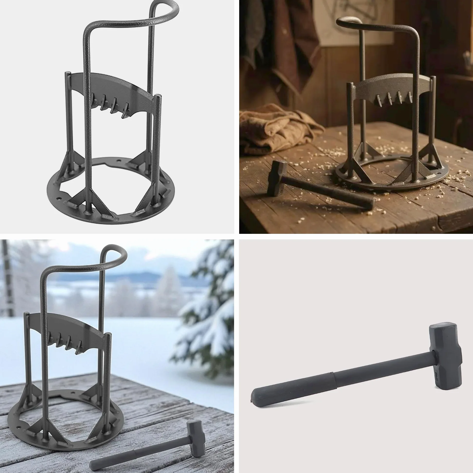 Outil de fendage pour bois et petit bois | 36,5 cm (H) | Coupe-bois et petit bois avec base pré-percée | Lame à fendre | Décoration de cheminée