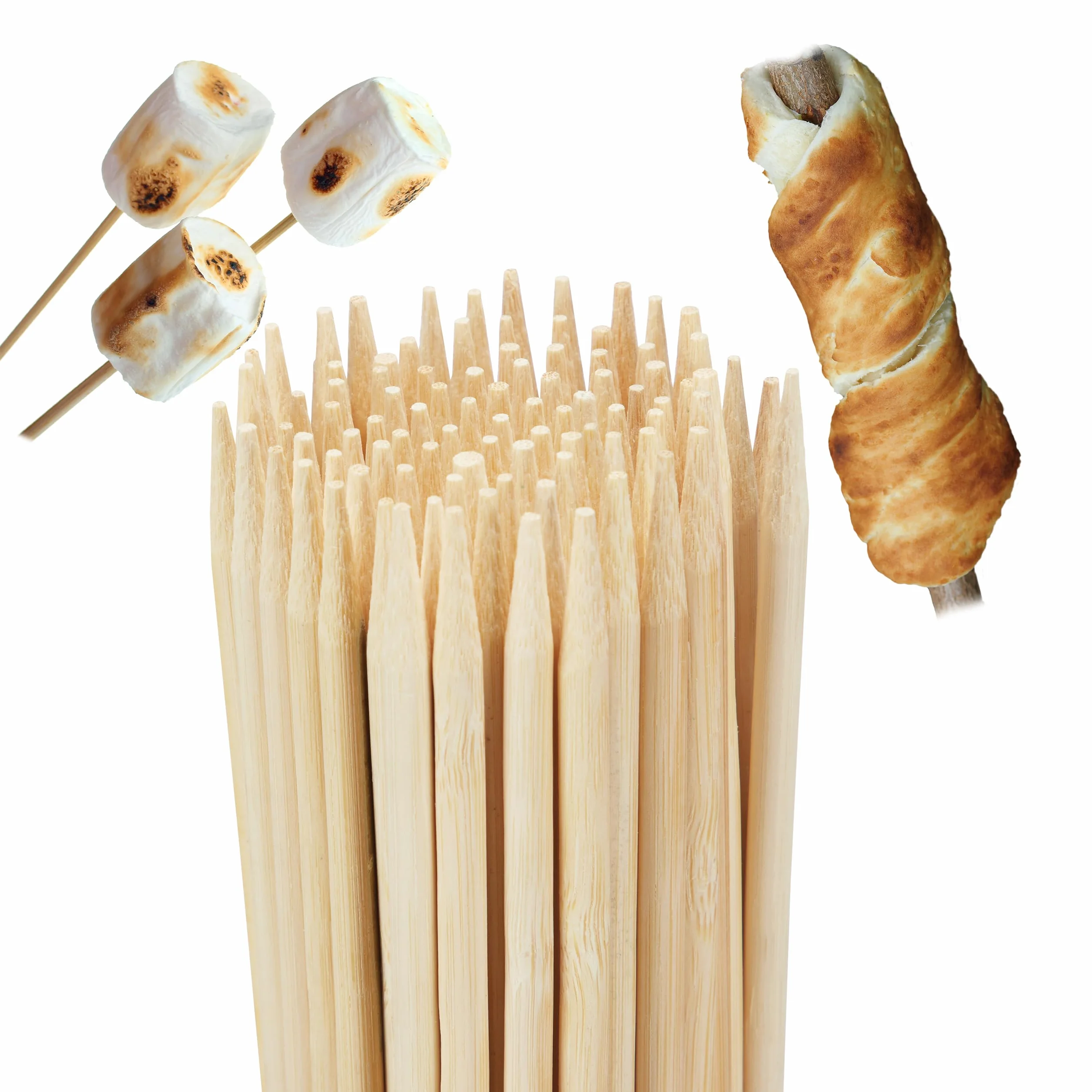 Relaxdays Pics brochettes bambou 90 cm set de 100 barbecue