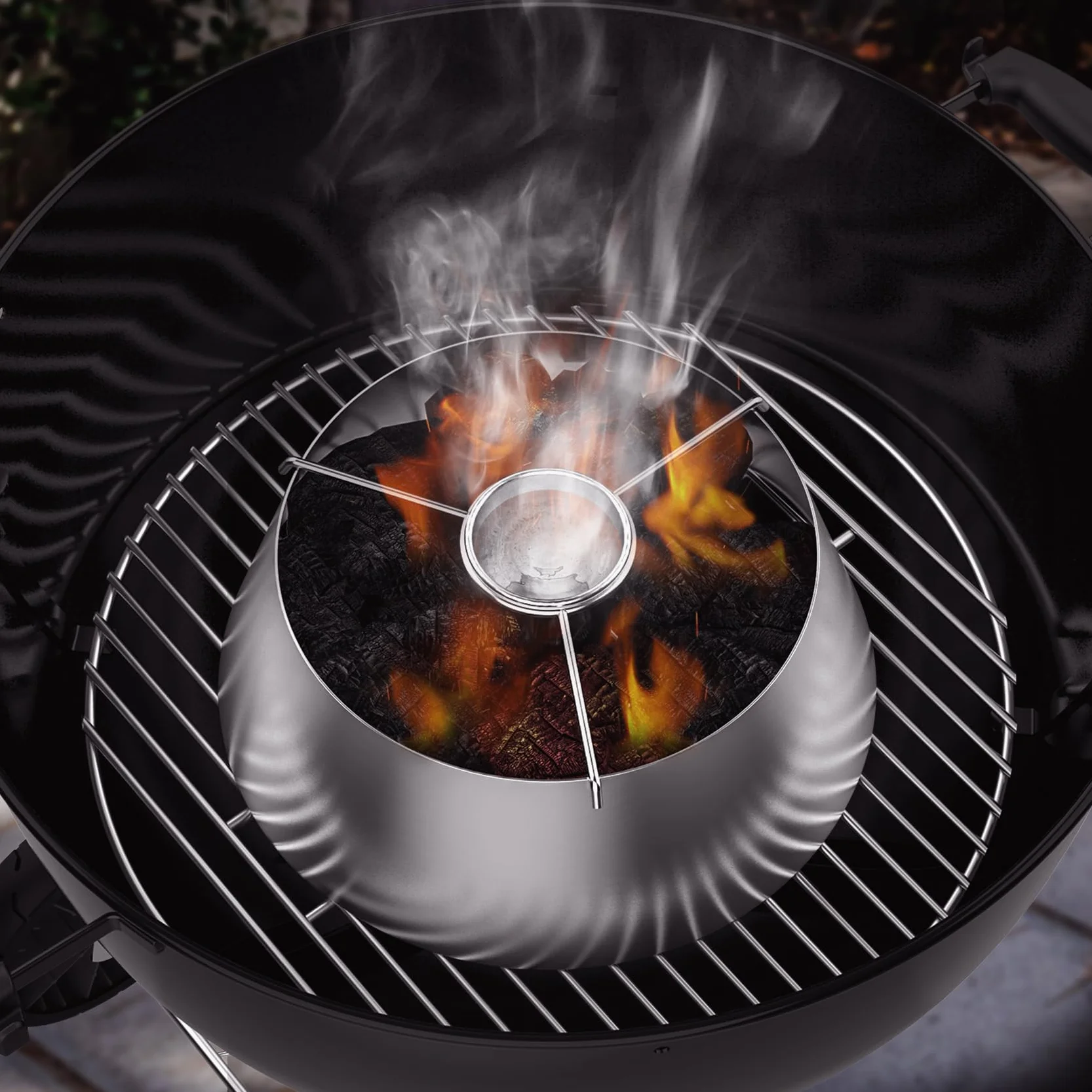 Onlyfire Paniers à Charbon de Bois Acier Inoxydable pour Weber Kettle 57 cm 67 cm