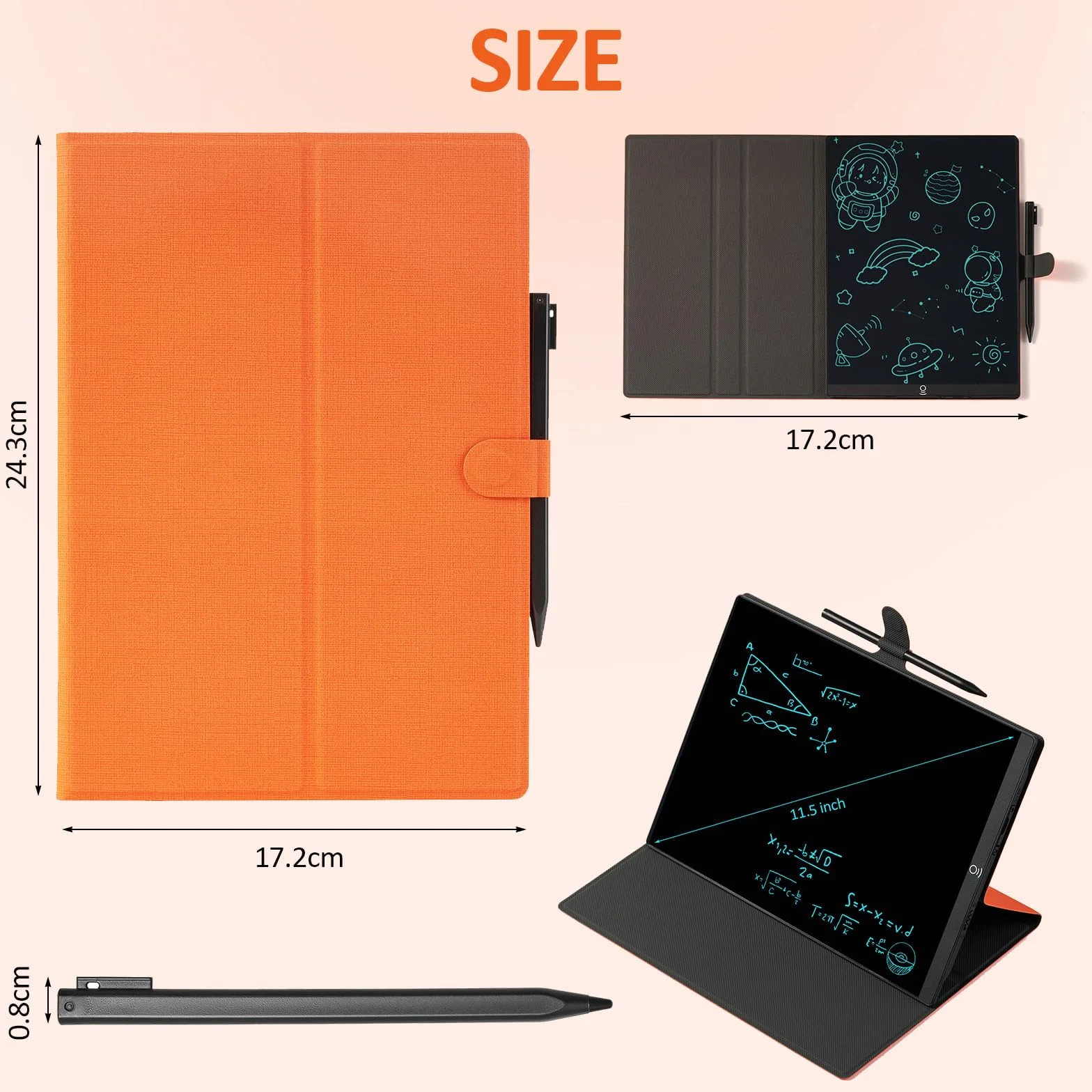 Czemo Tableau d'écriture LCD 11,5 pouces avec étui de protection Réutilisable