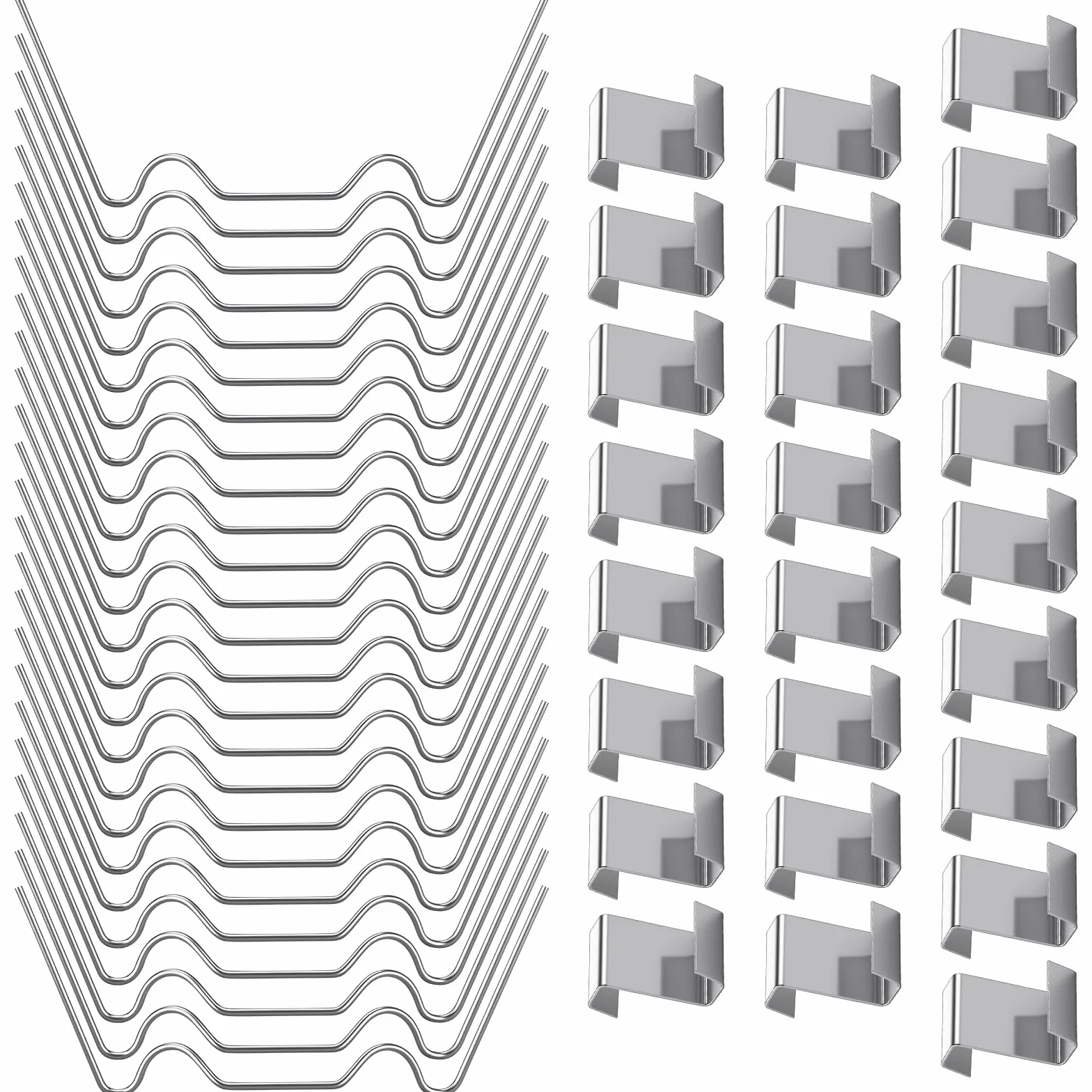 OFFCUP 50p Clips de Vitrage pour Serre, Acier Inoxydable, Résistants aux Intempéries