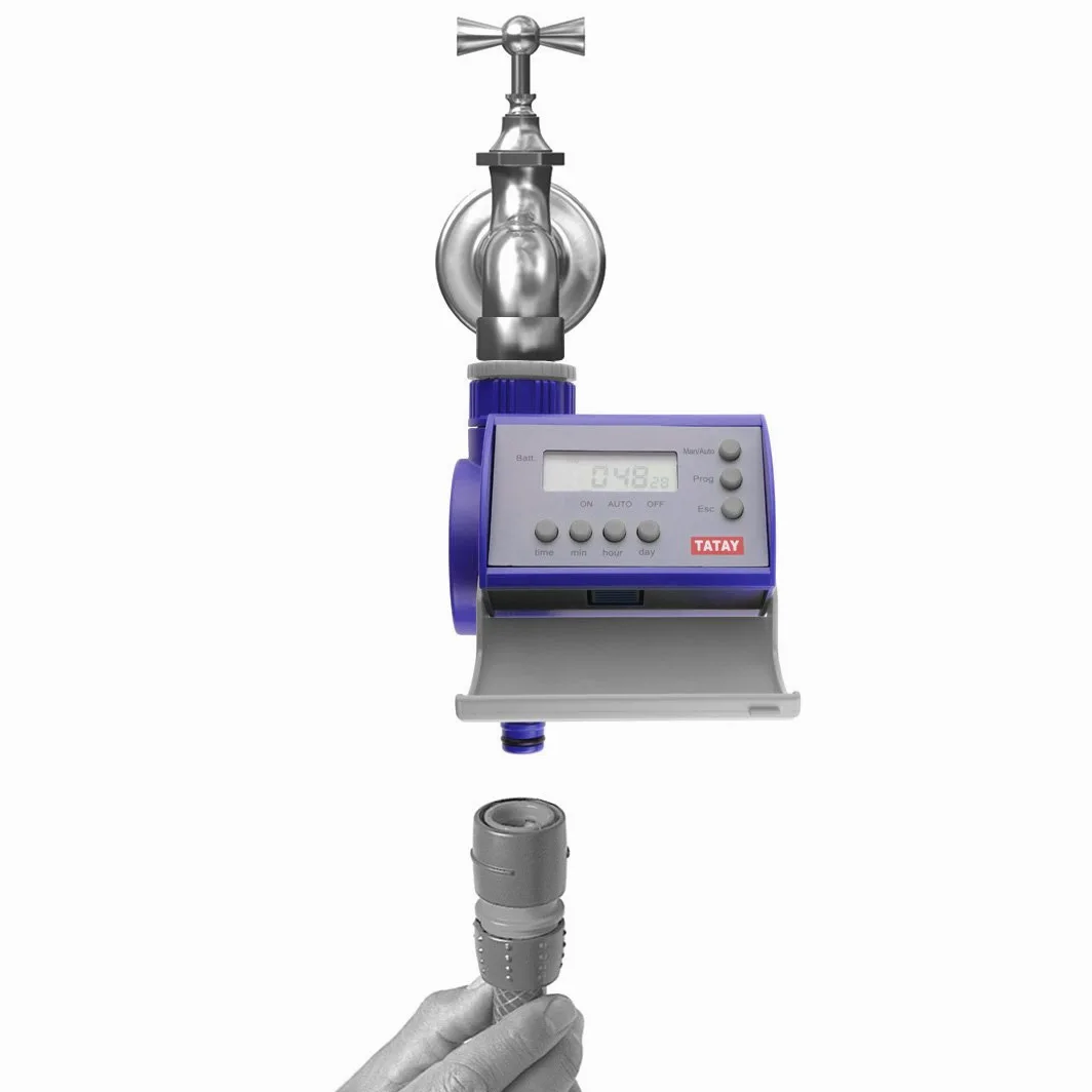 TATAY Programmateur d’Arrosage Automatique, Raccord Direct 1" et 3/4" | TATAY Programmateur d’Arrosage Automatique | Jusqu’à 8 Arrosages/jour 15 | Fonctionne à Piles | 1" 3/4" | Protection Anti-UV