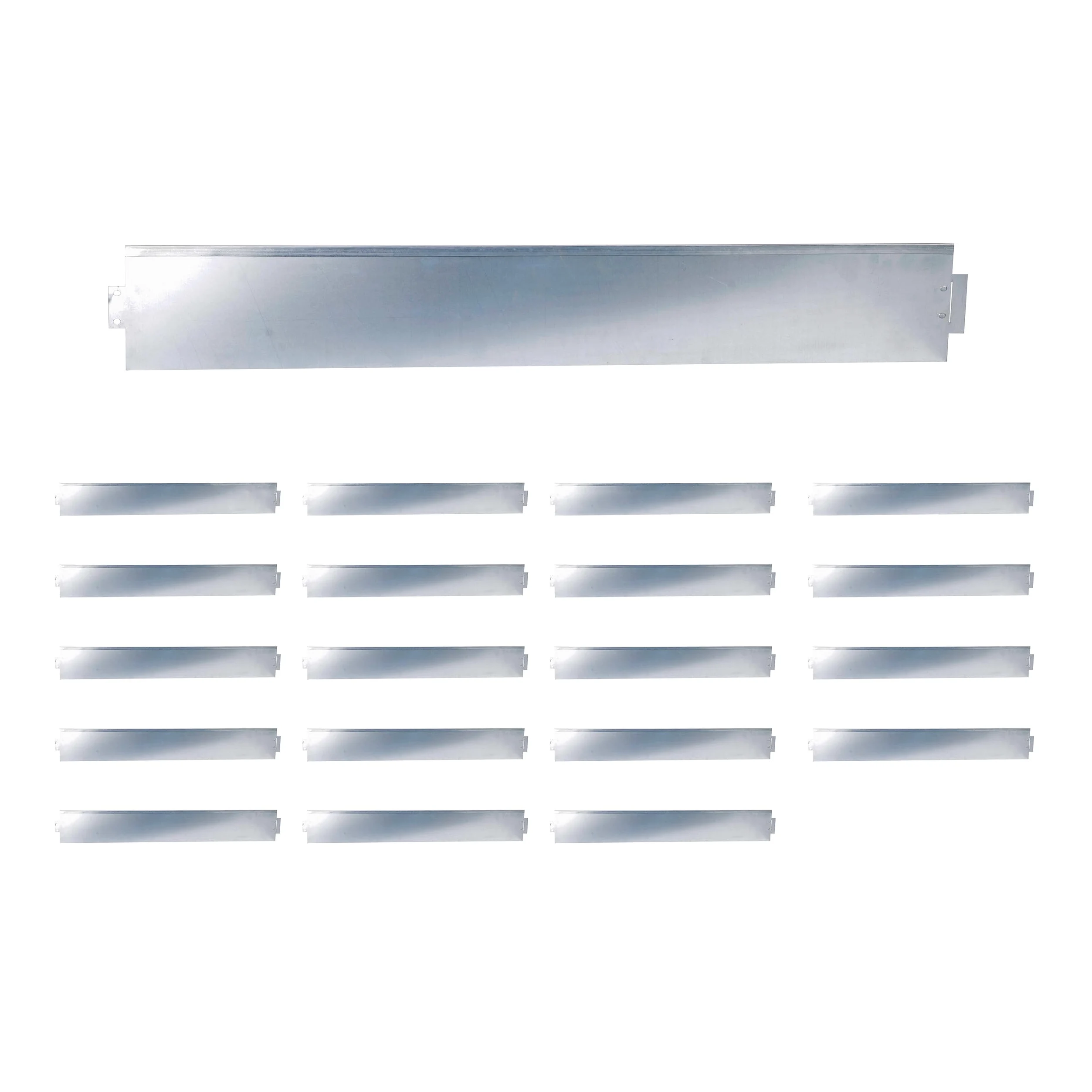 Relaxdays Bordure pelouse, lot 20, HxL: 15x100 cm, Acier galvanisé, Bordure Flexible pour parterres & pelouse, Argent