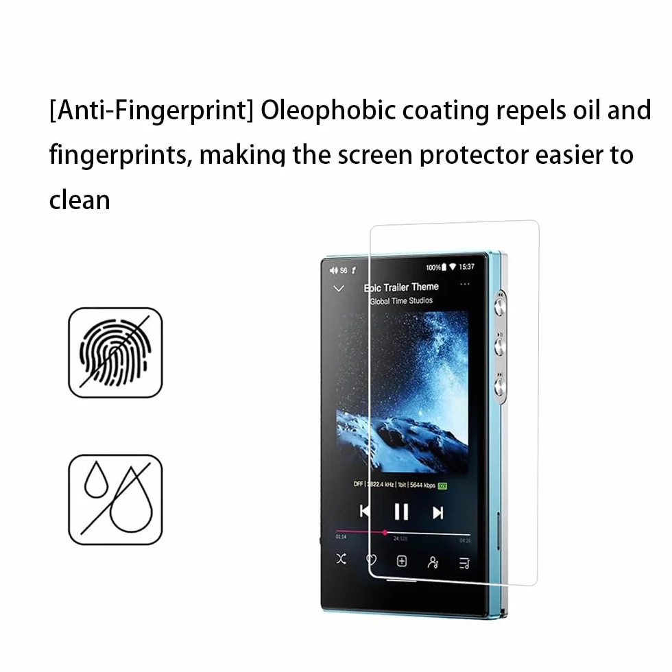 FiiO JM21 Lot de 2 films protecteurs d'écran 4,7" verre trempé 9H anti-rayures