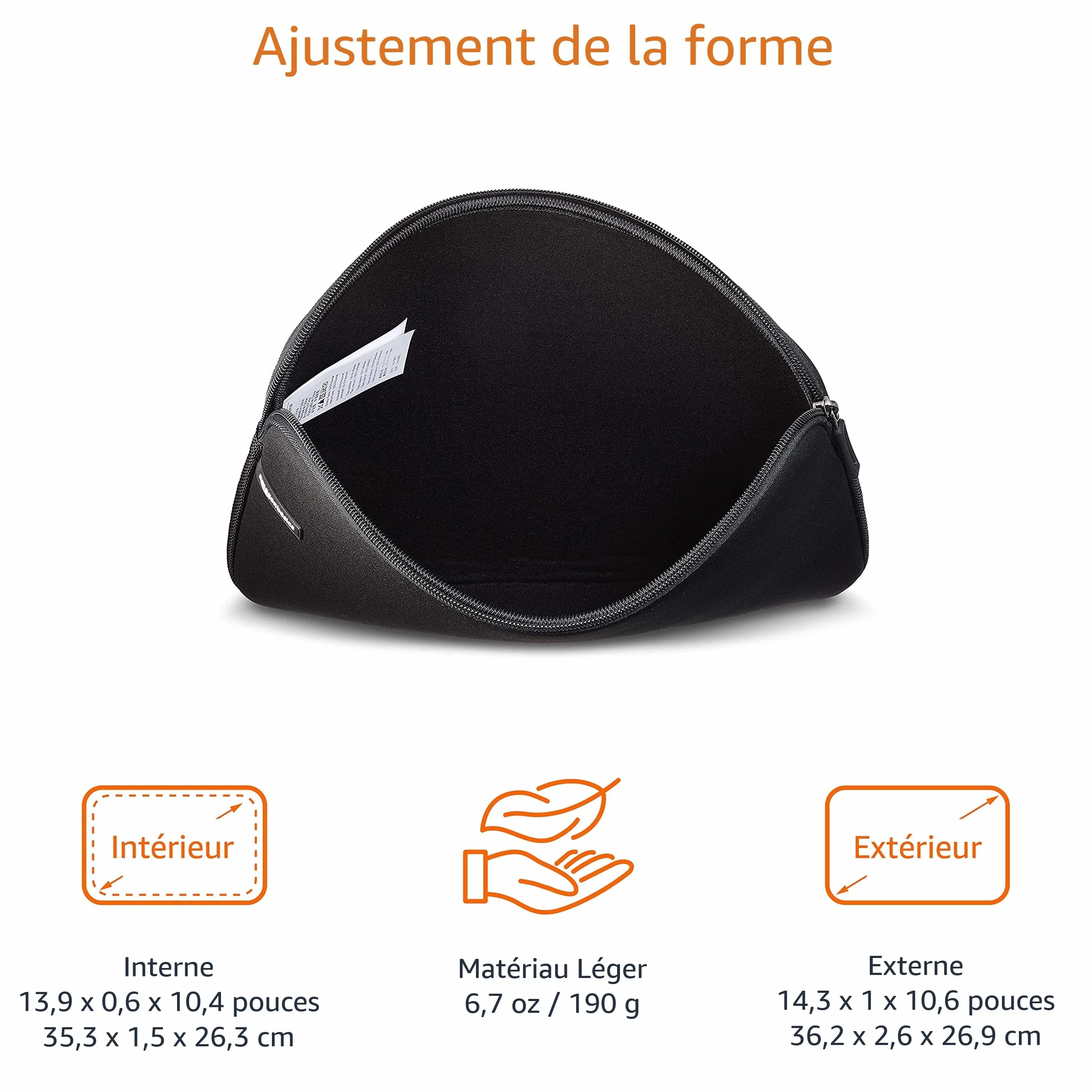 Amazon Basics Housse Ordinateur Portable 14 Pouces Noir