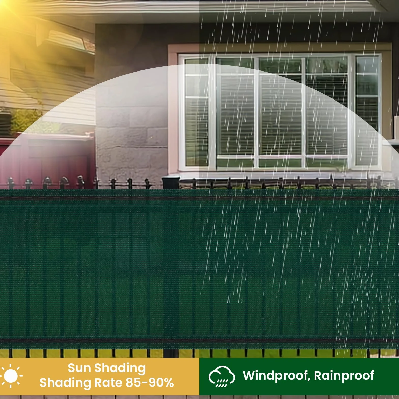 WOLTU Brise Vue Balcon 1.2x10m 180g/m² HDPE Imperméable Protection Vie Privée Jardin Terrasse