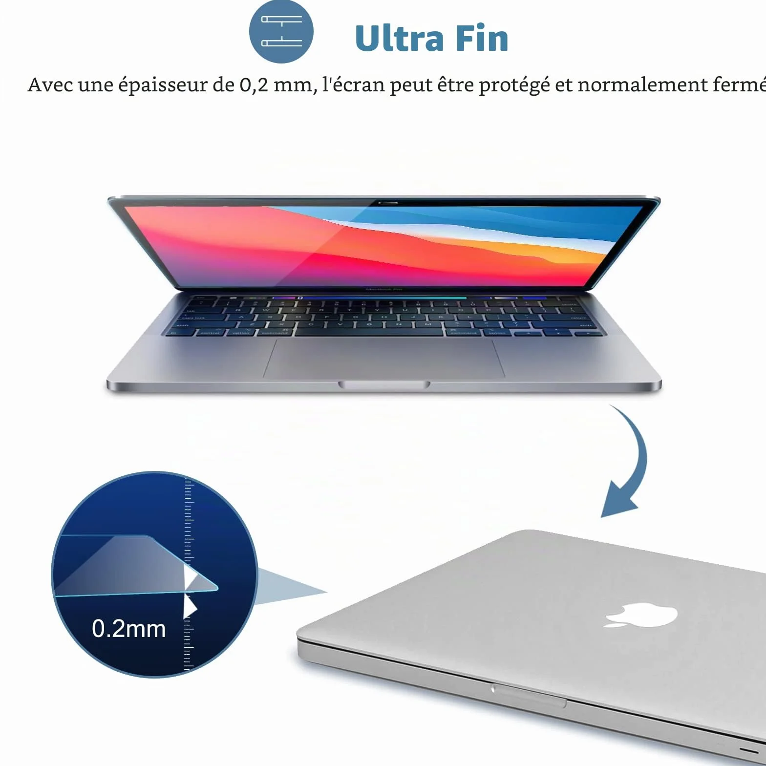ProCase Verres Trempé MacBook Pro 13" M2 2022 M1 2020-2016 Air 13 Film Protection 0.2mm Dureté 9H