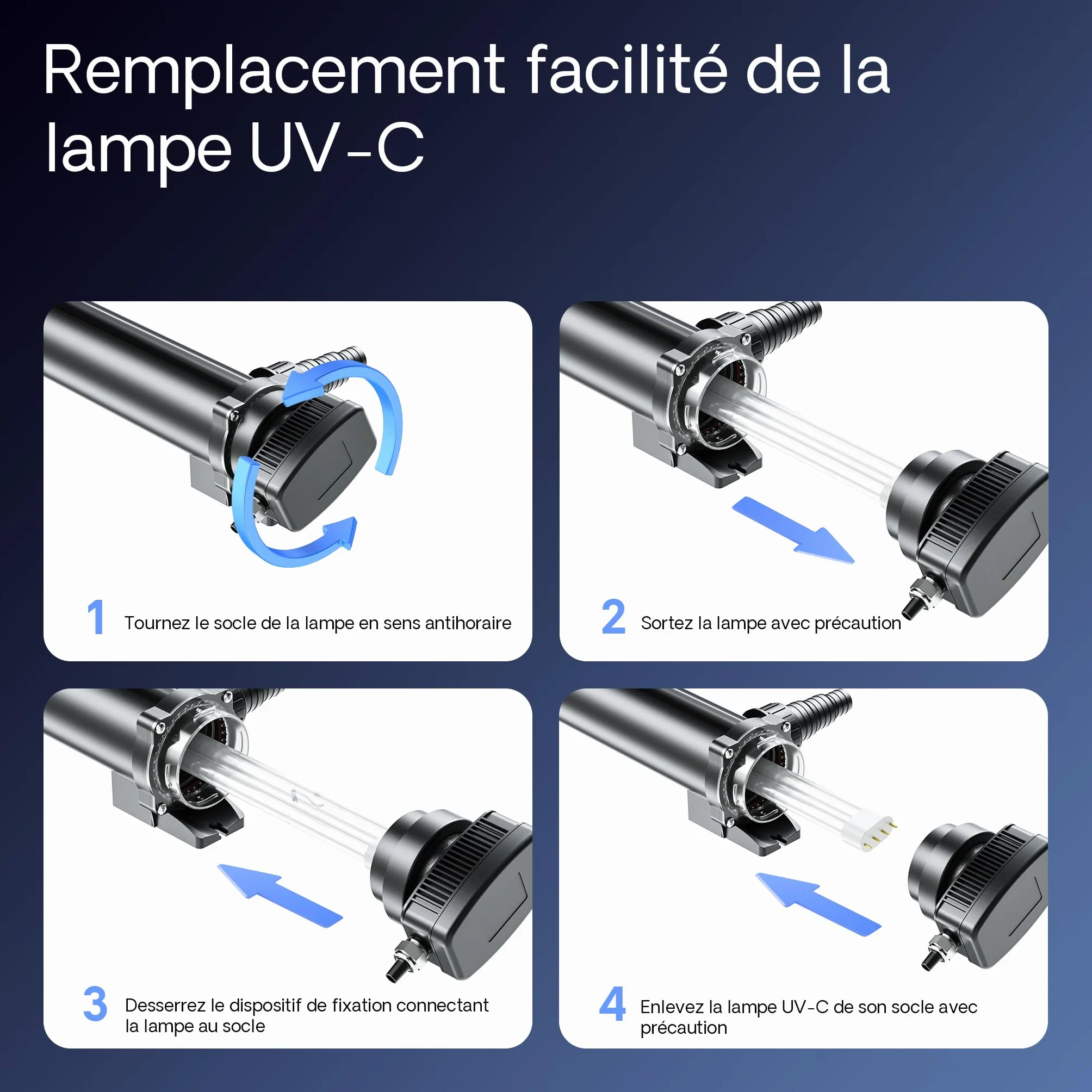 SunSun CUV-336 Stérilisateur UV Bassin 7000 l/h 36 W Miroir INOX