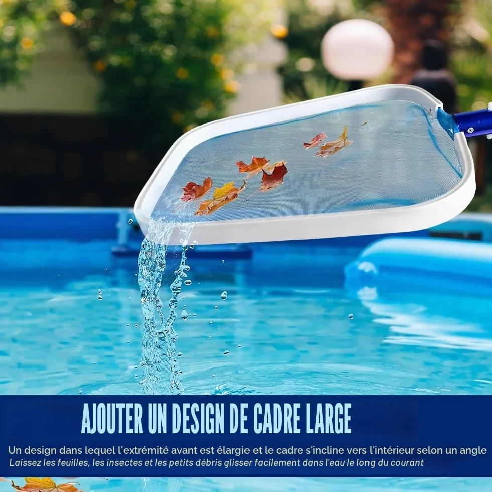 Épuisette Piscine à Mailles Fines, Accessoires Piscine Nettoyage pour Algues, Spas, Fontaine