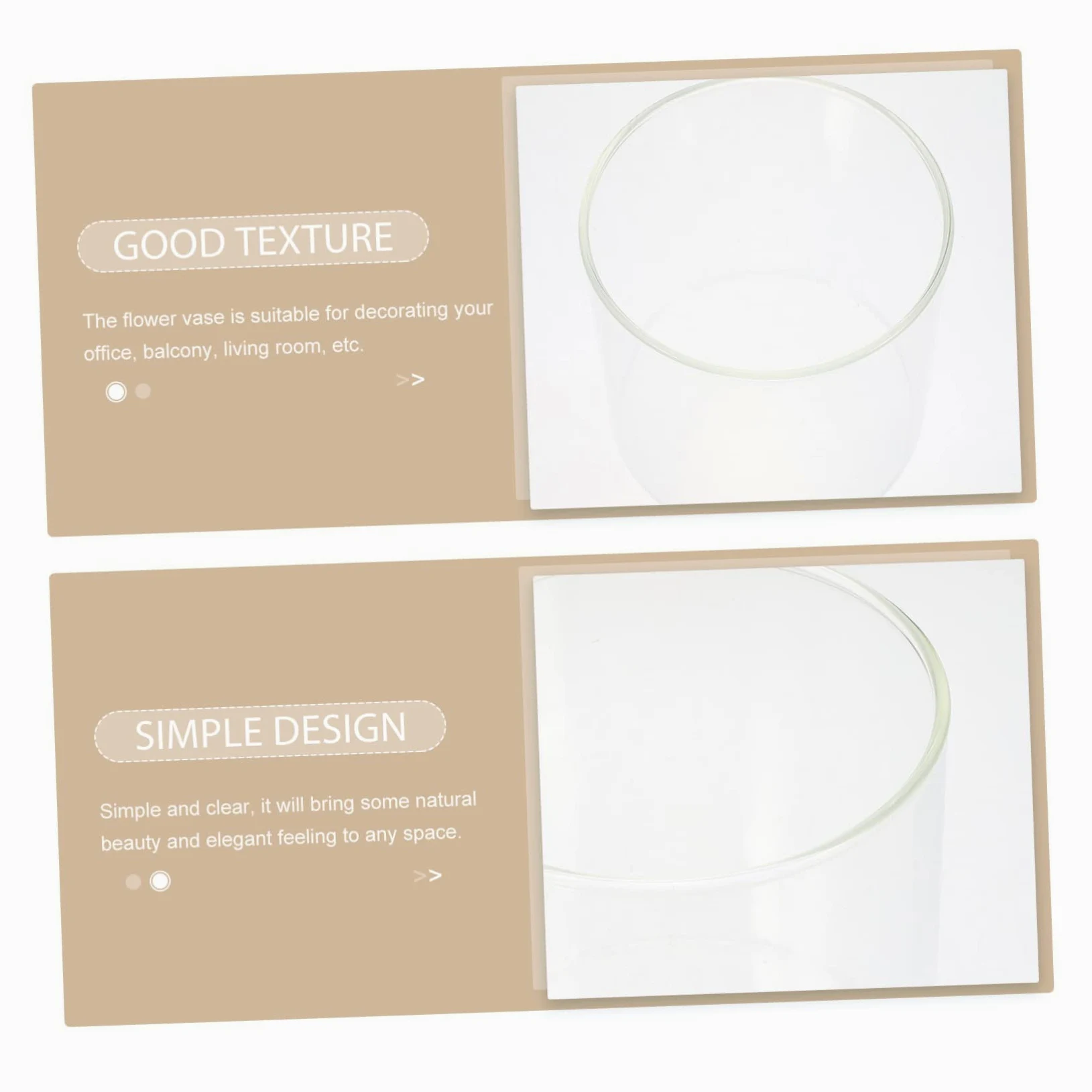 UKCOCO 3pièces Lot de Vases Verre Hydroponique Transparents pour Bureau Cylindres Transparents pour Aquarium