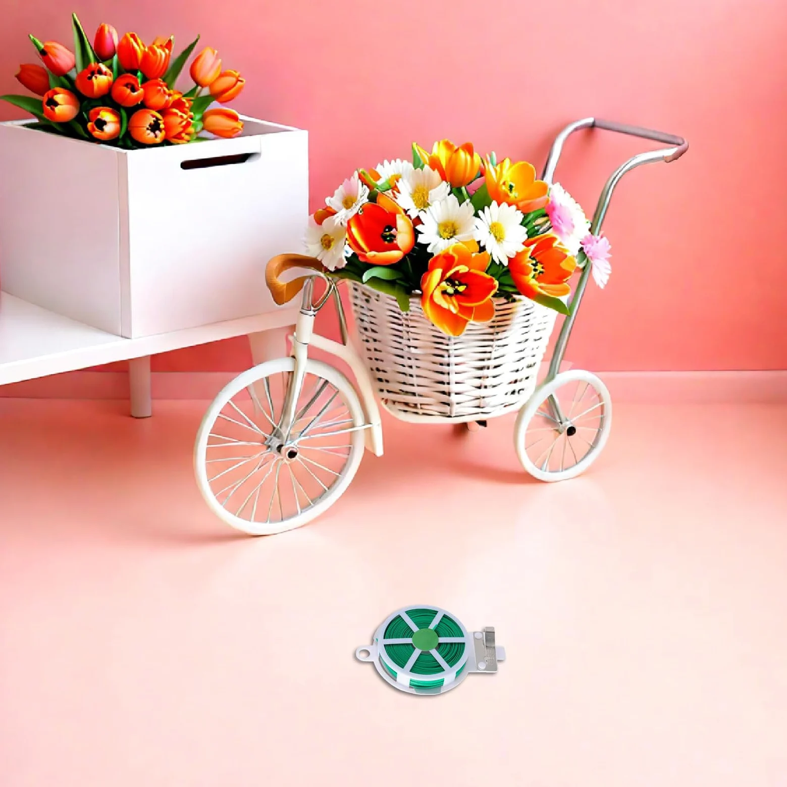 Yardenfun 12 Rouleaux de Fil de Jardinage Vert Plastifié 50M Attaches Torsadées Résistantes pour Plantes Grimpantes Tomates et Rosiers Fil de Ligature Flexible et Réutilisable pour Support
