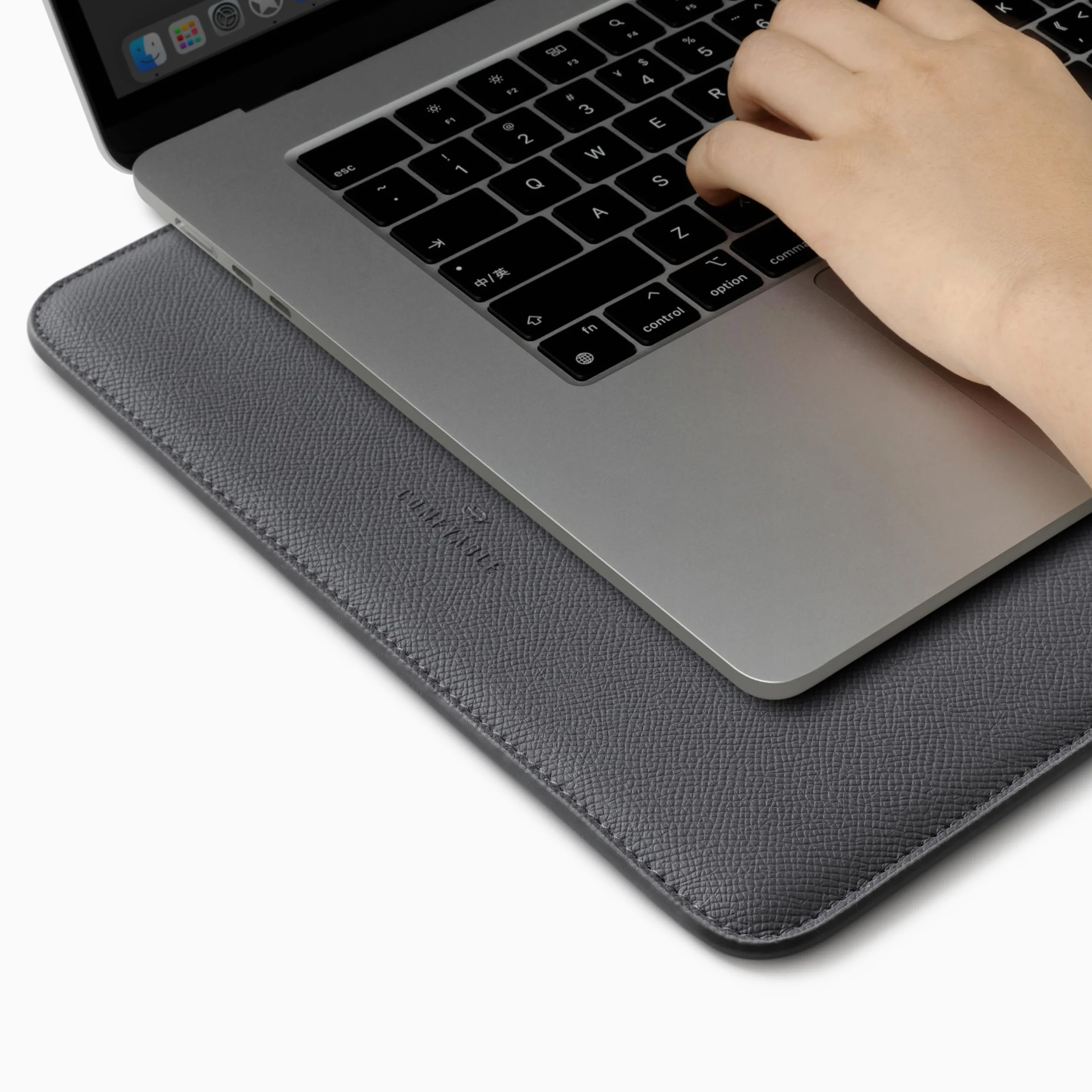 Comfyable Housse Ordinateur Portable 14 Pouces Cuir Véritable Compatible MacBook Pro 14" M5/M4/M3/M2/M1 Pro/Max 2026-2021 Gris foncé