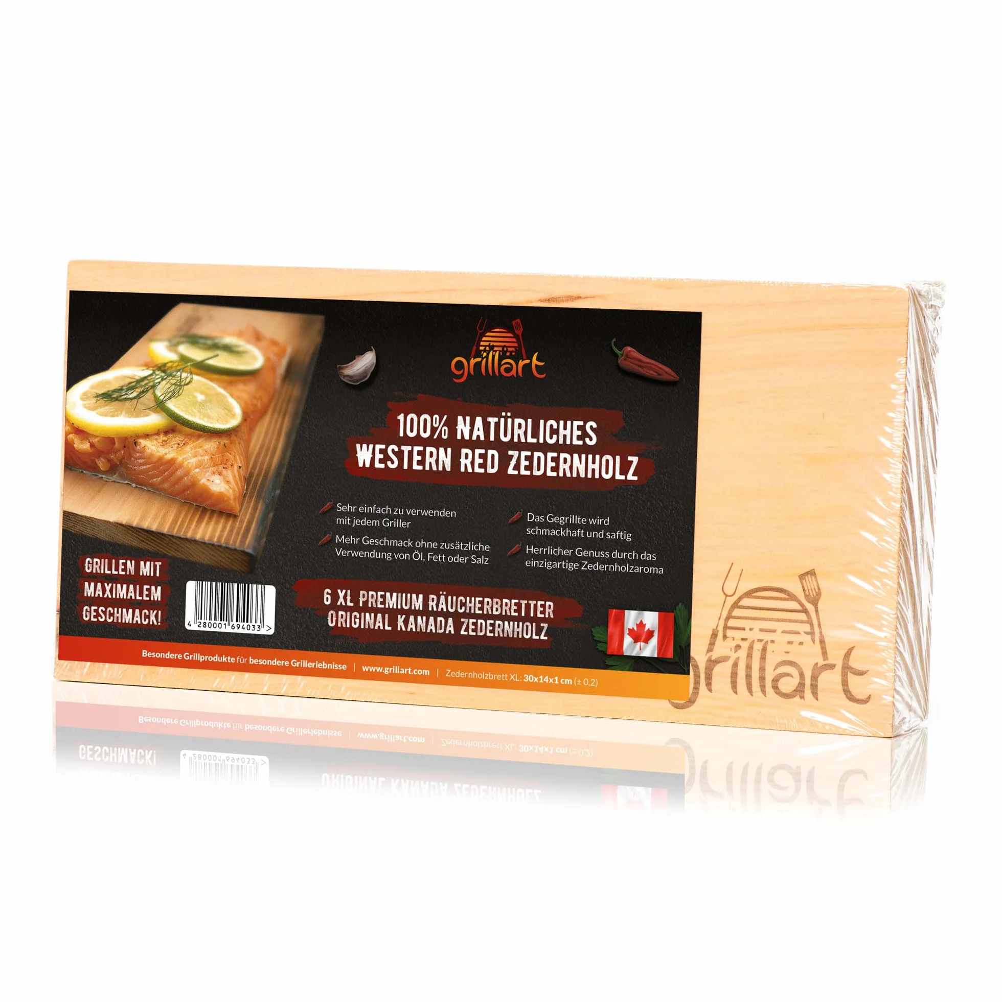 Planches à Griller en Bois de Cèdre Rouge de l'Ouest du Canada XXL - Pack de 6 pour Grillade