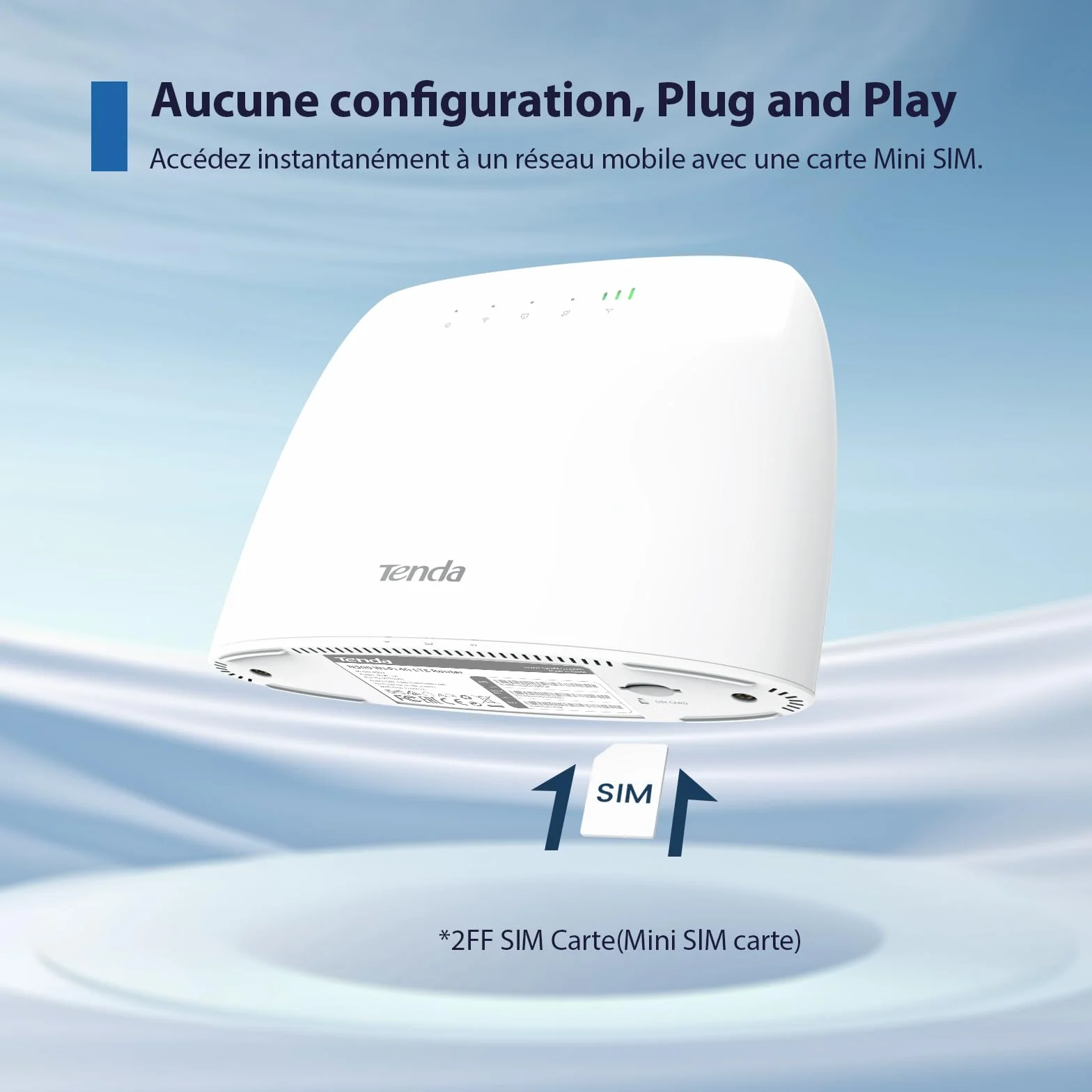 Tenda Routeur 4G LTE 150Mbps WiFi 300Mbps Modem Carte SIM 4G03