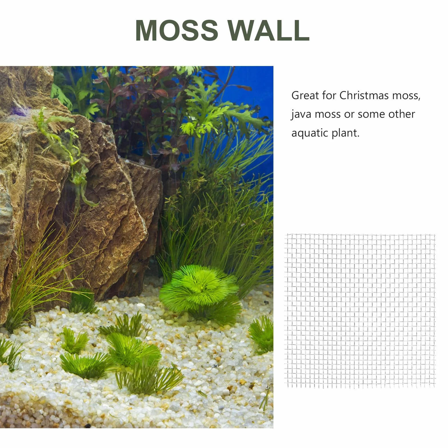 Filet en Acier Inoxydable Argenté 15pcs pour Mousse Aquatique et Java Moss, Maille Solide Résistante Accessoire Aquarium