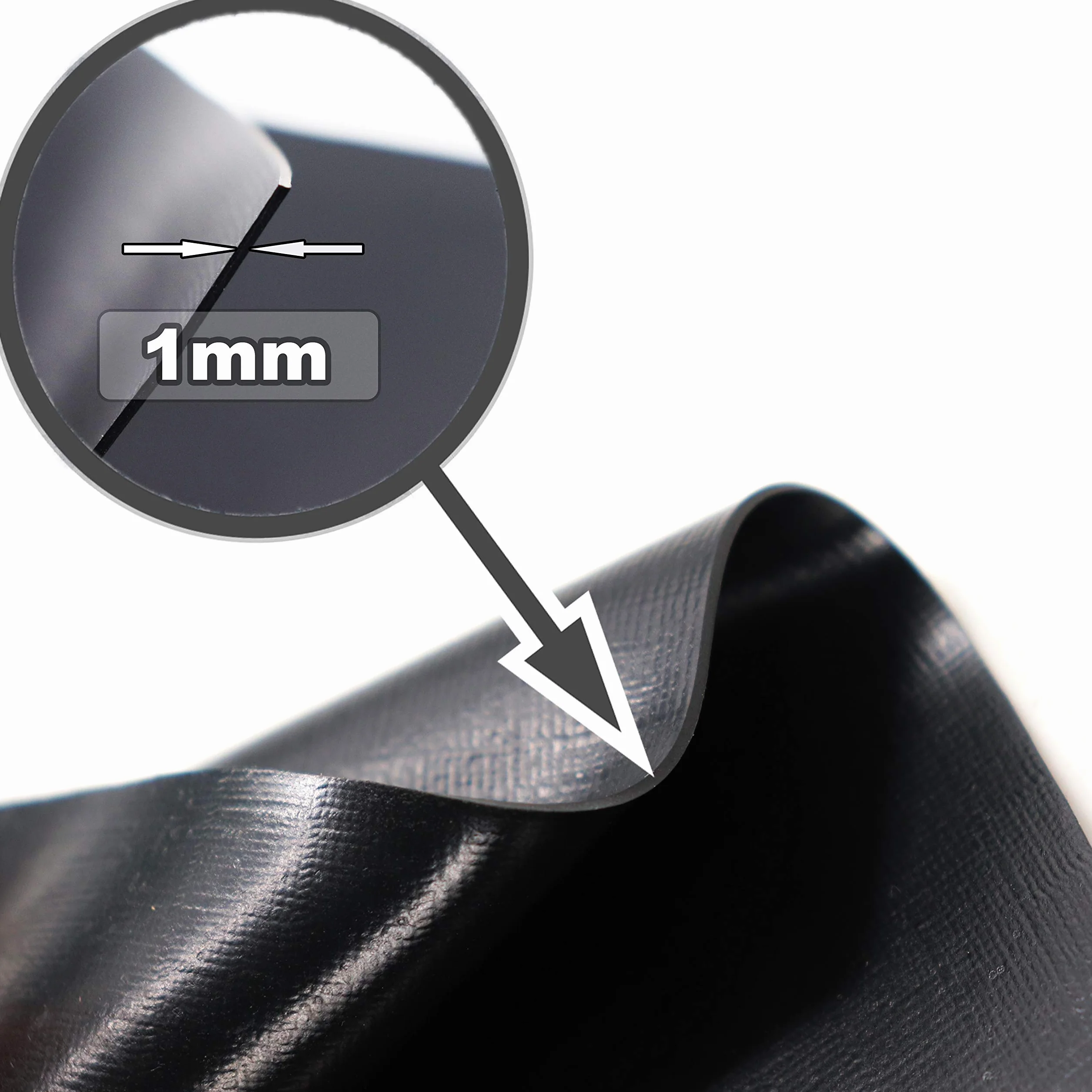 Bâche de bassin PVC 10m x 2m Bâche noire 1.0mm pour bassin de jardin