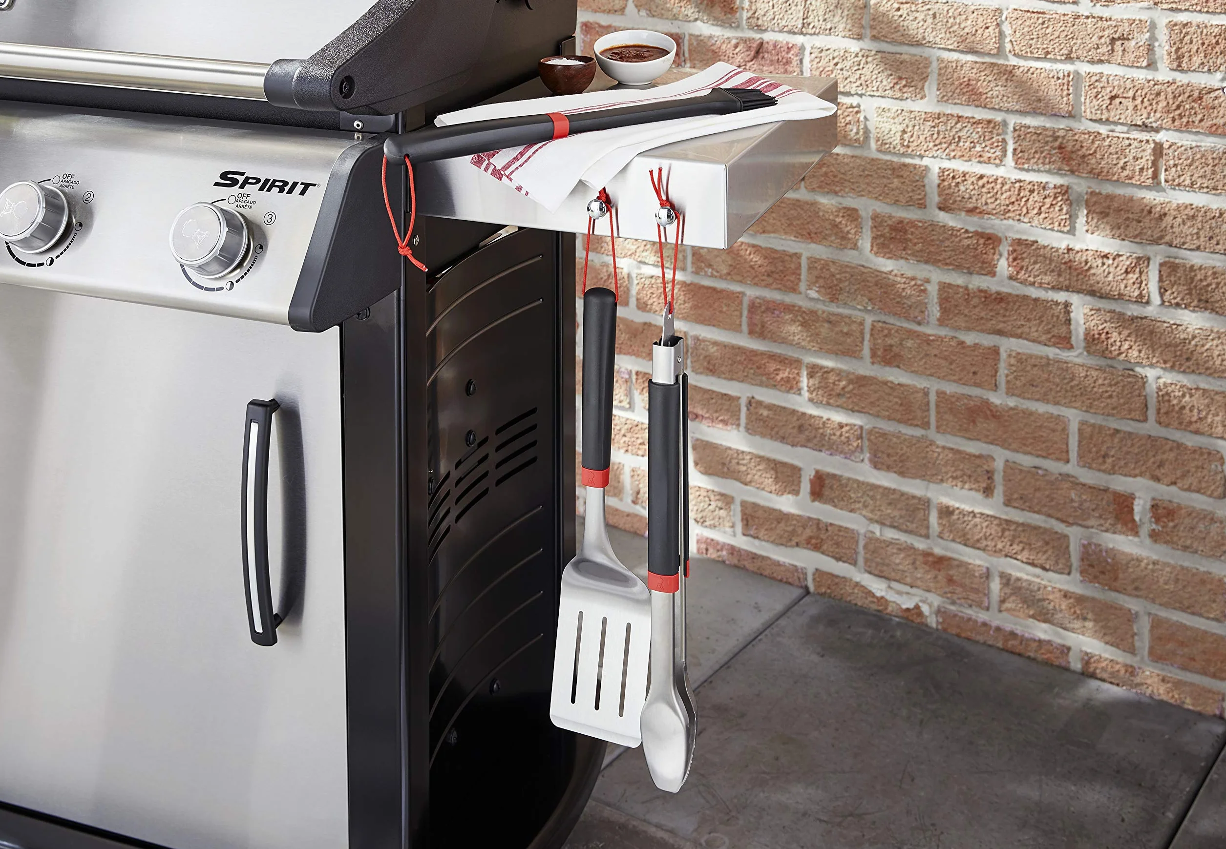 Weber Set d'ustensiles de Barbecue 2 pièces Pince et Spatule Poignée Ergonomique Compatible Lave-Vaisselle